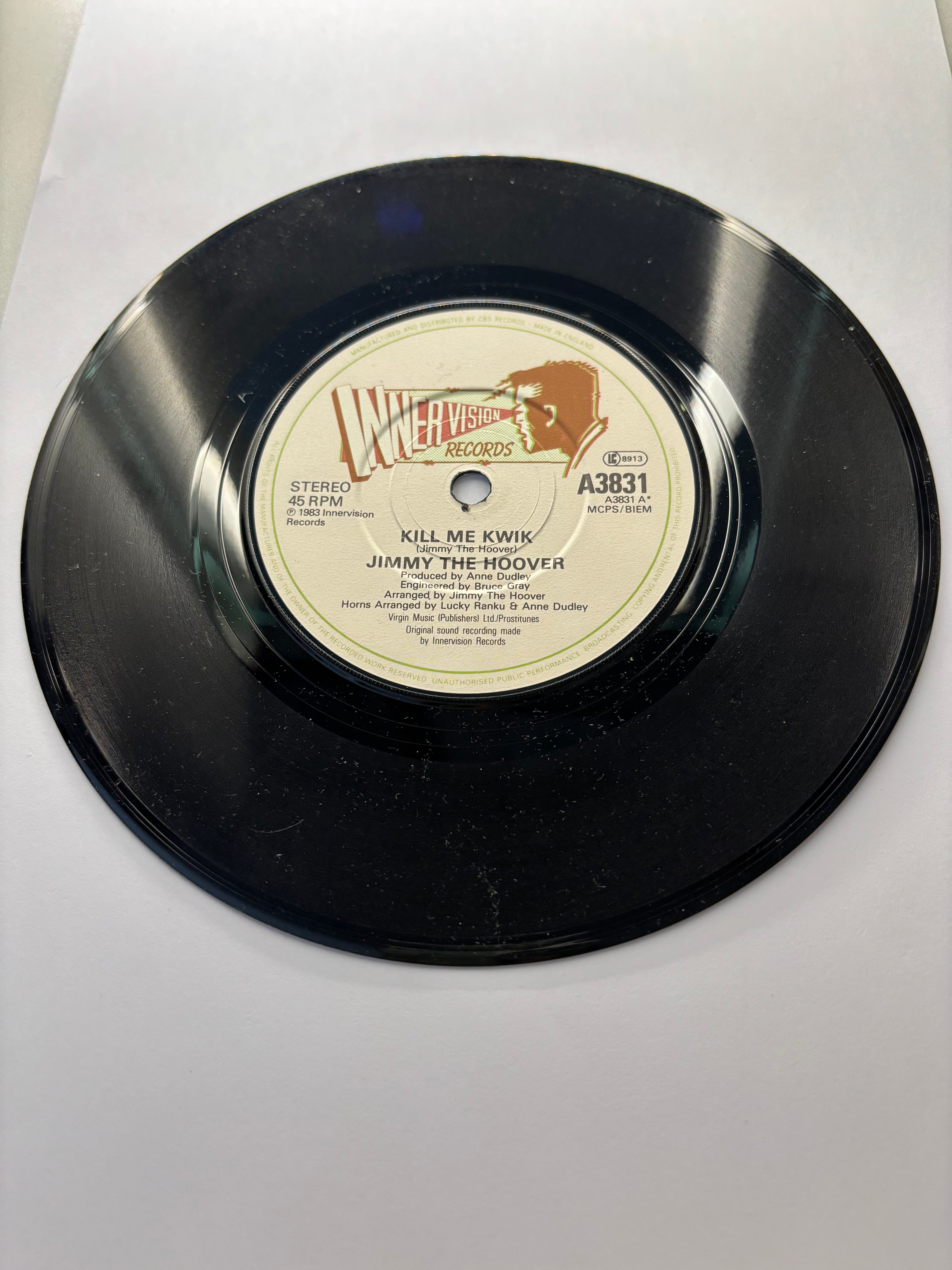 Jimmy the Hoover- Kill me Kwik 7’’ Vinyl Single 1983