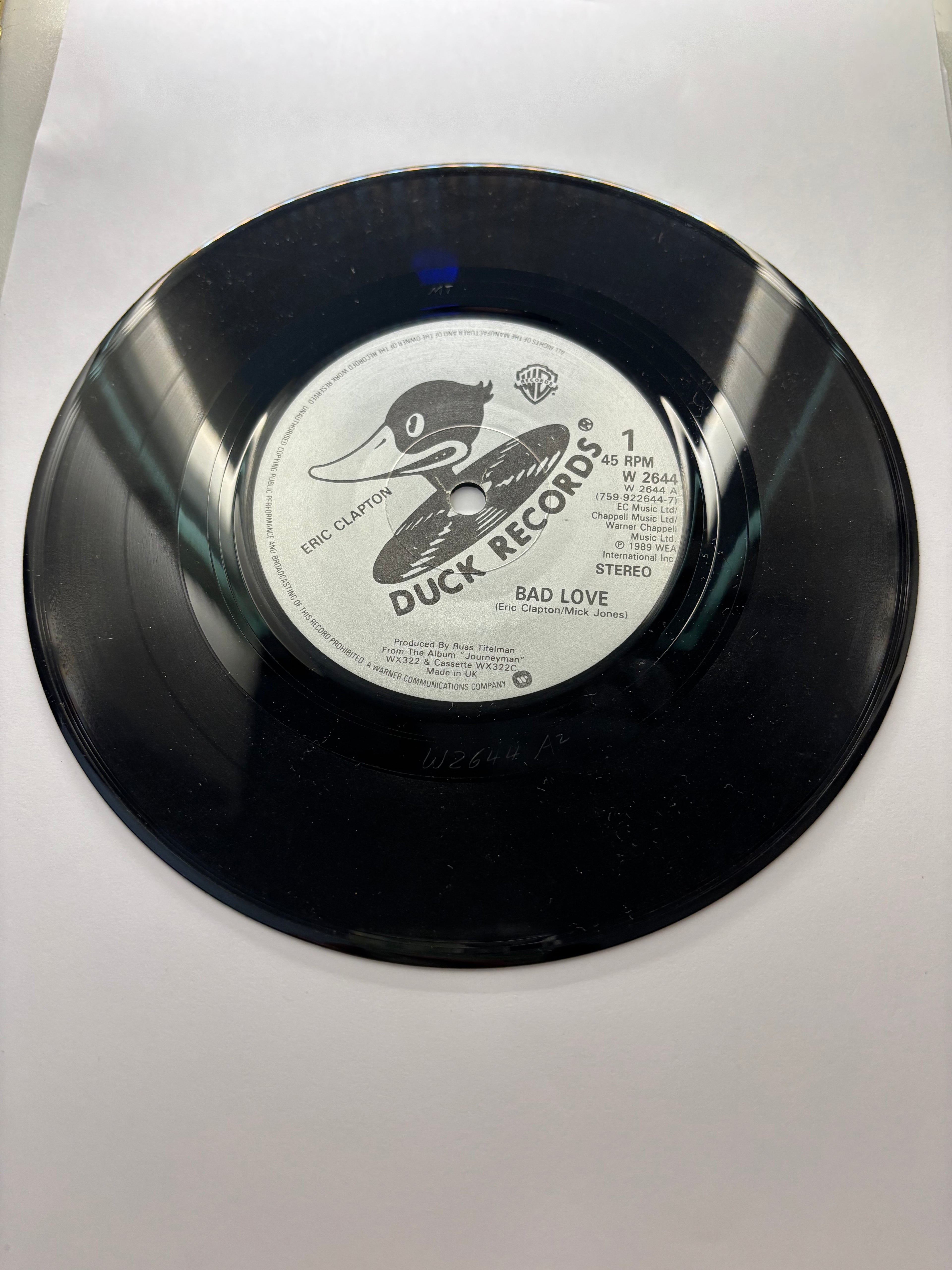 Eric Clapton- Bad Love 7’’ Vinyl Single 1989