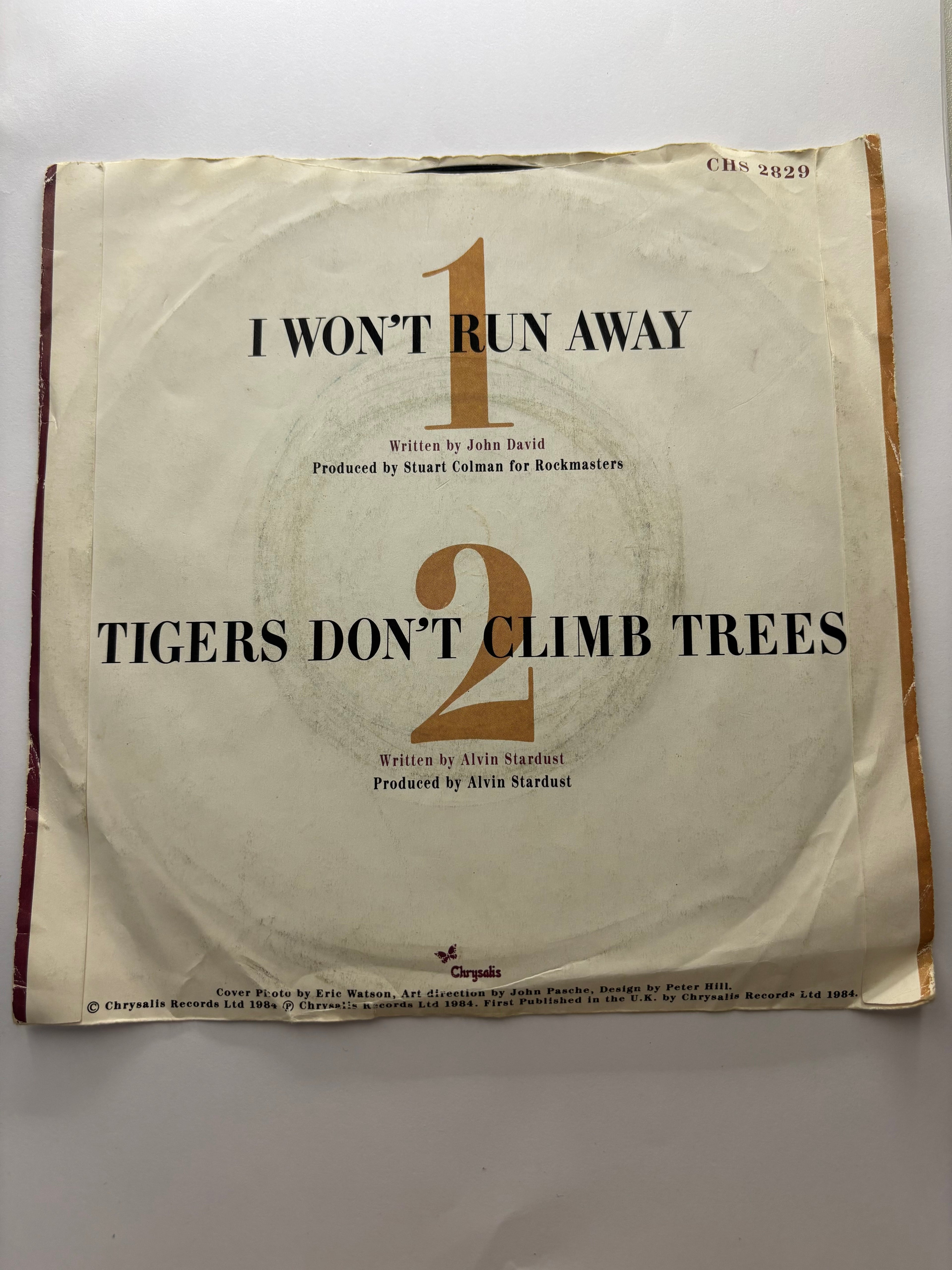 Alvin Stardust- I won’t run away 7’’ Vinyl Single 1984