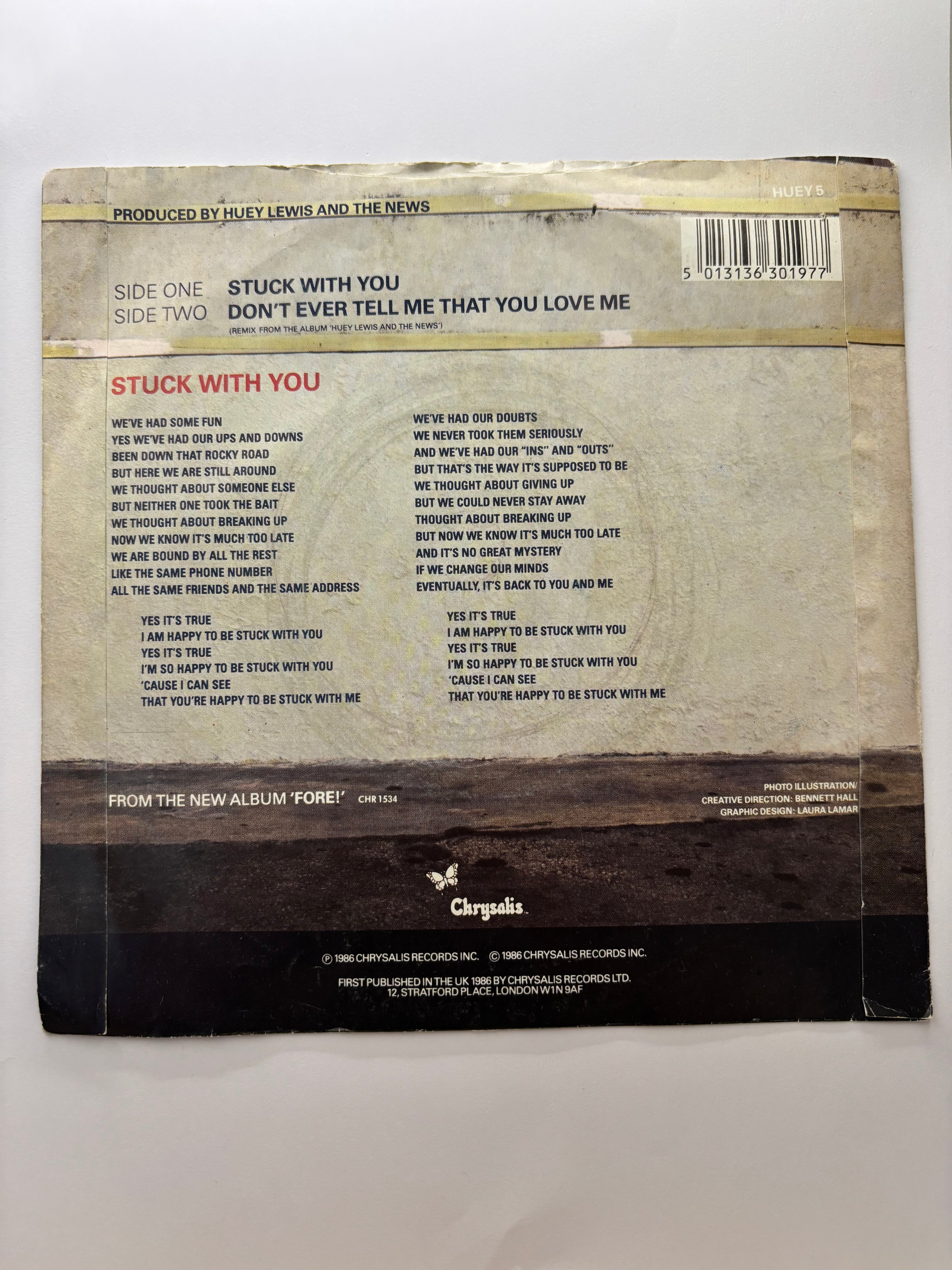 Huey Lewis & The News- Stuck with you 7’’ Vinyl Single 1986