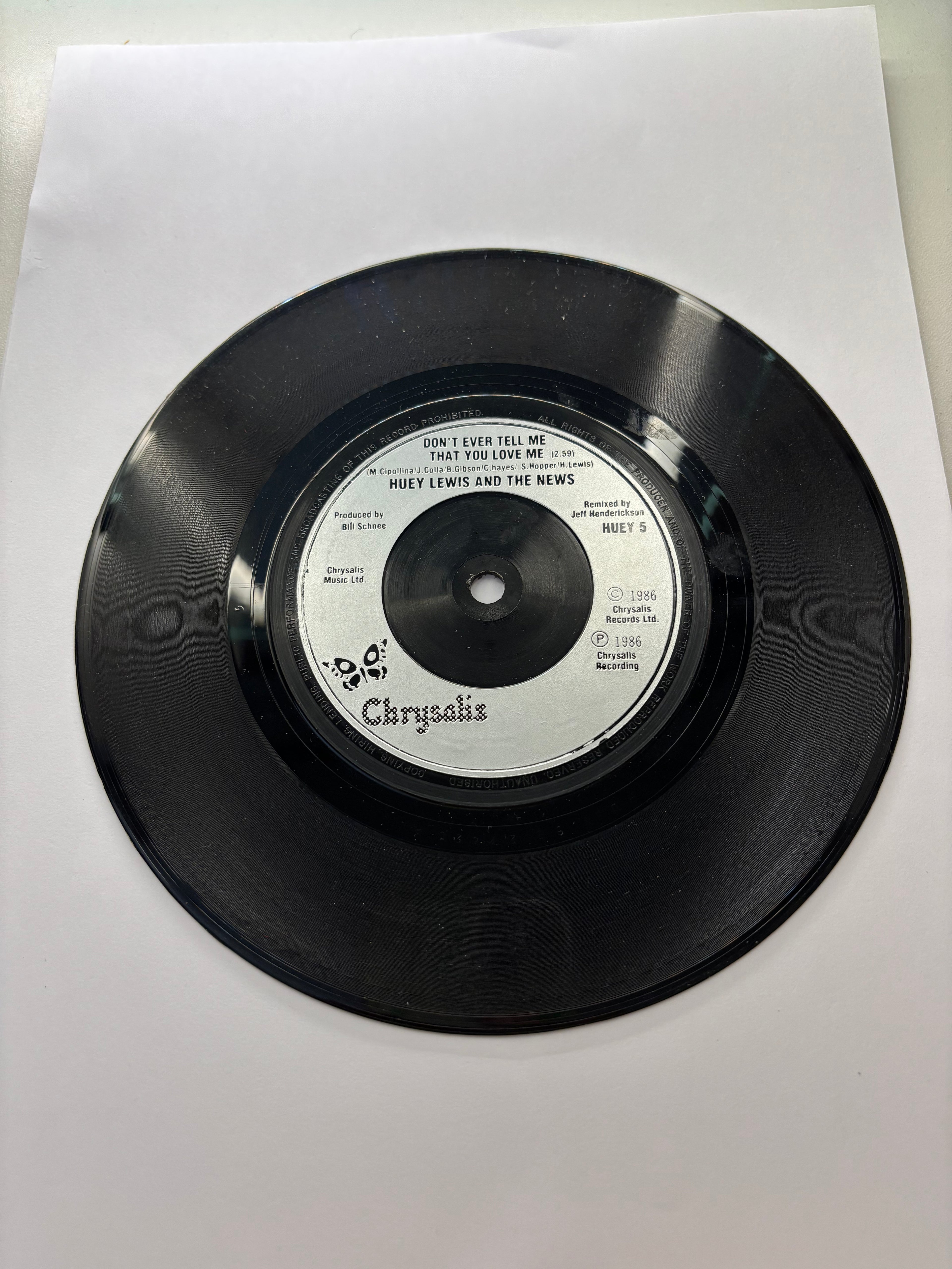 Huey Lewis & The News- Stuck with you 7’’ Vinyl Single 1986