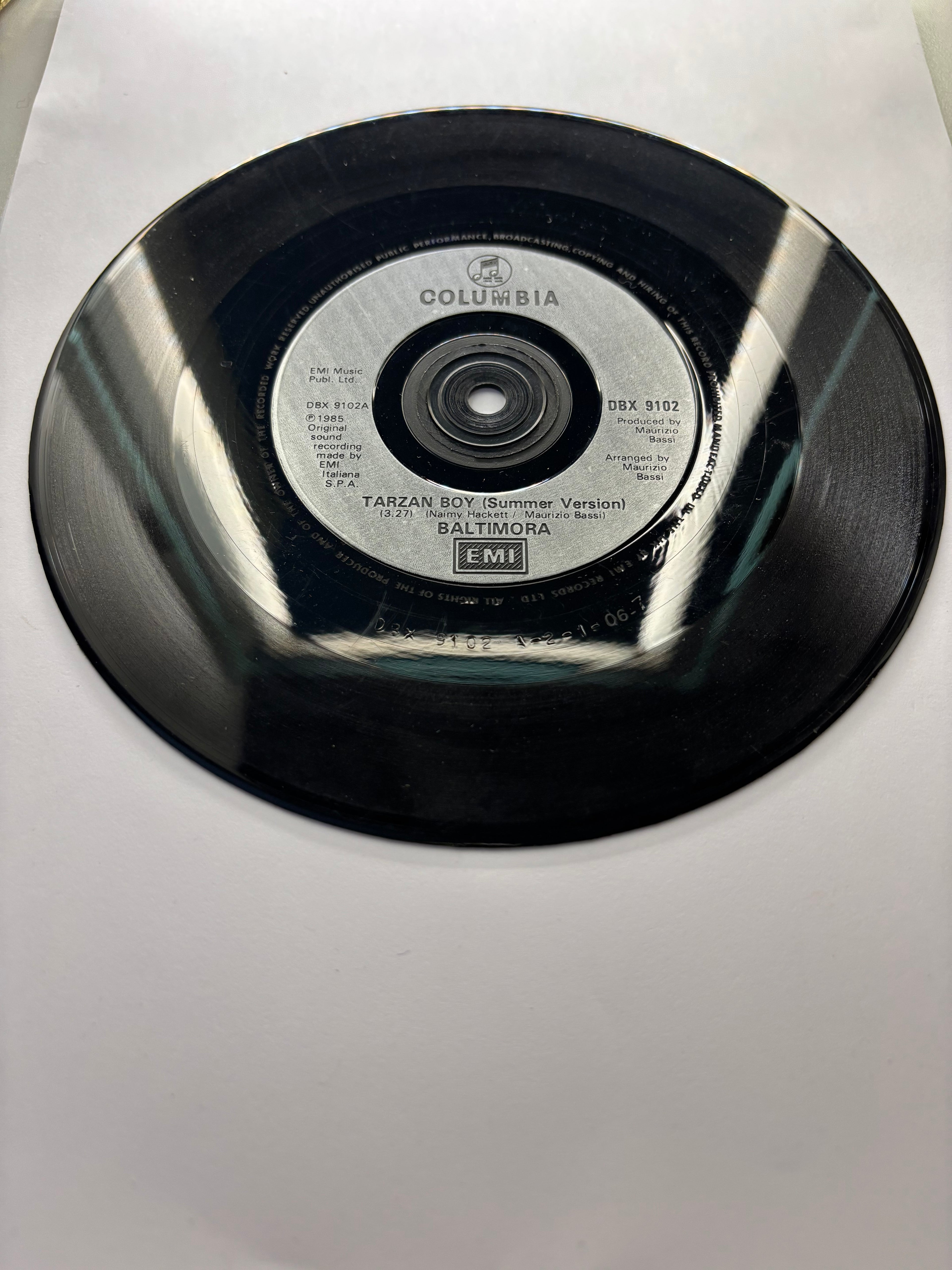 Tarzan Boy by Baltimora 7’’ Vinyl Single 1985