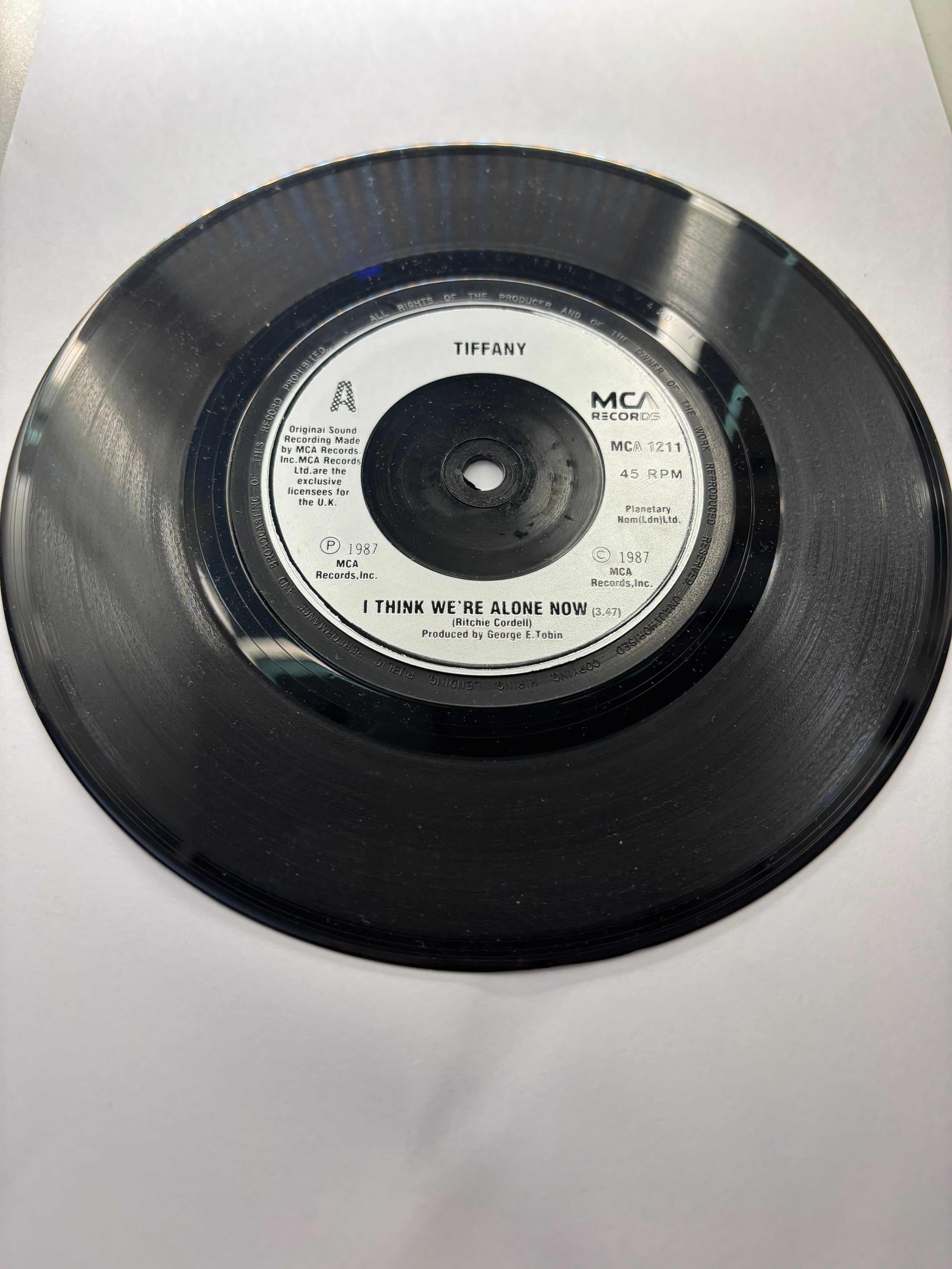 Tiffany- I think We’re Alone Now 7’’ Vinyl Single 1987