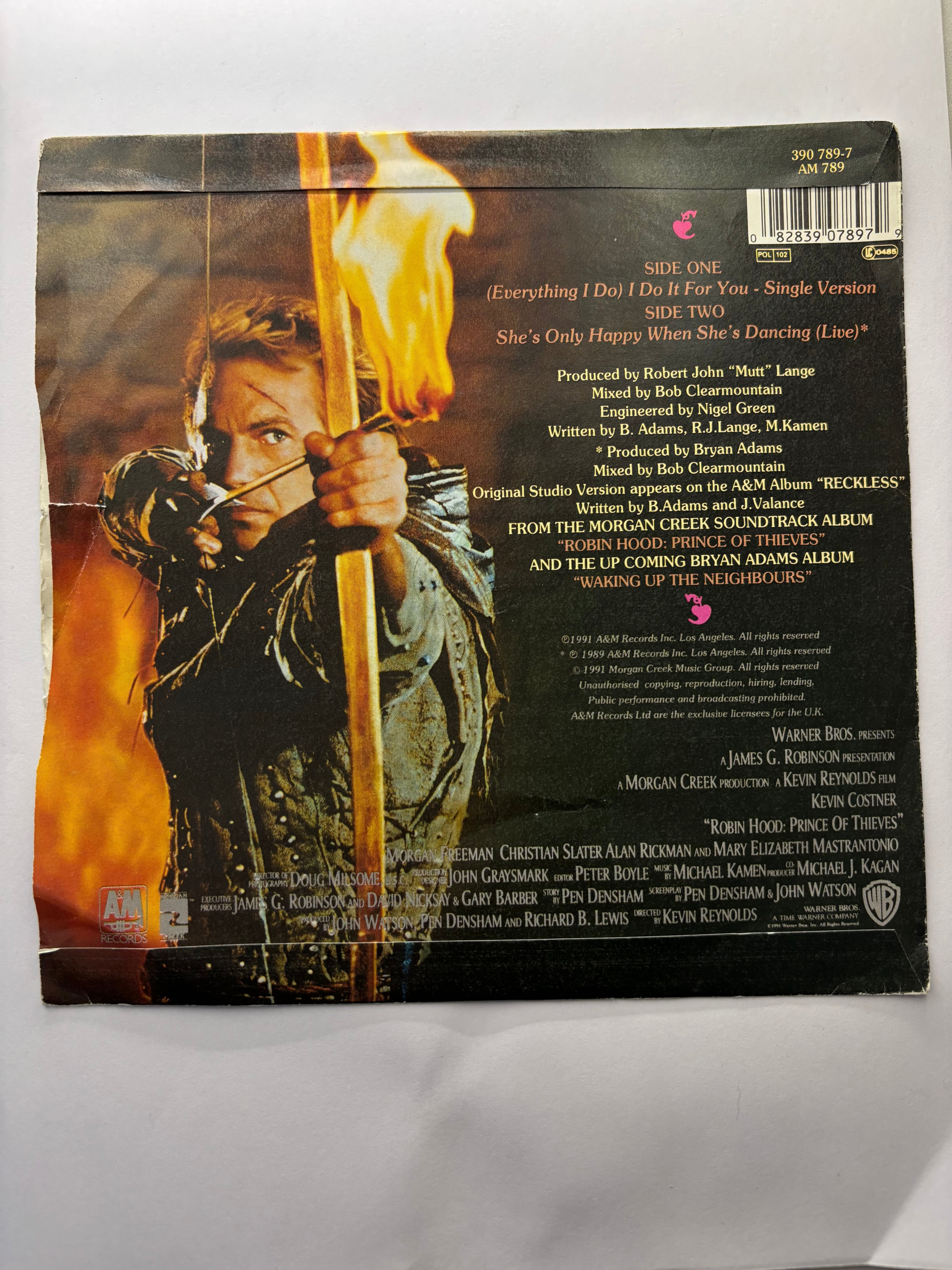 Bryan Adams- (Everything I do) I do it for you 7’’ Vinyl Single 1991