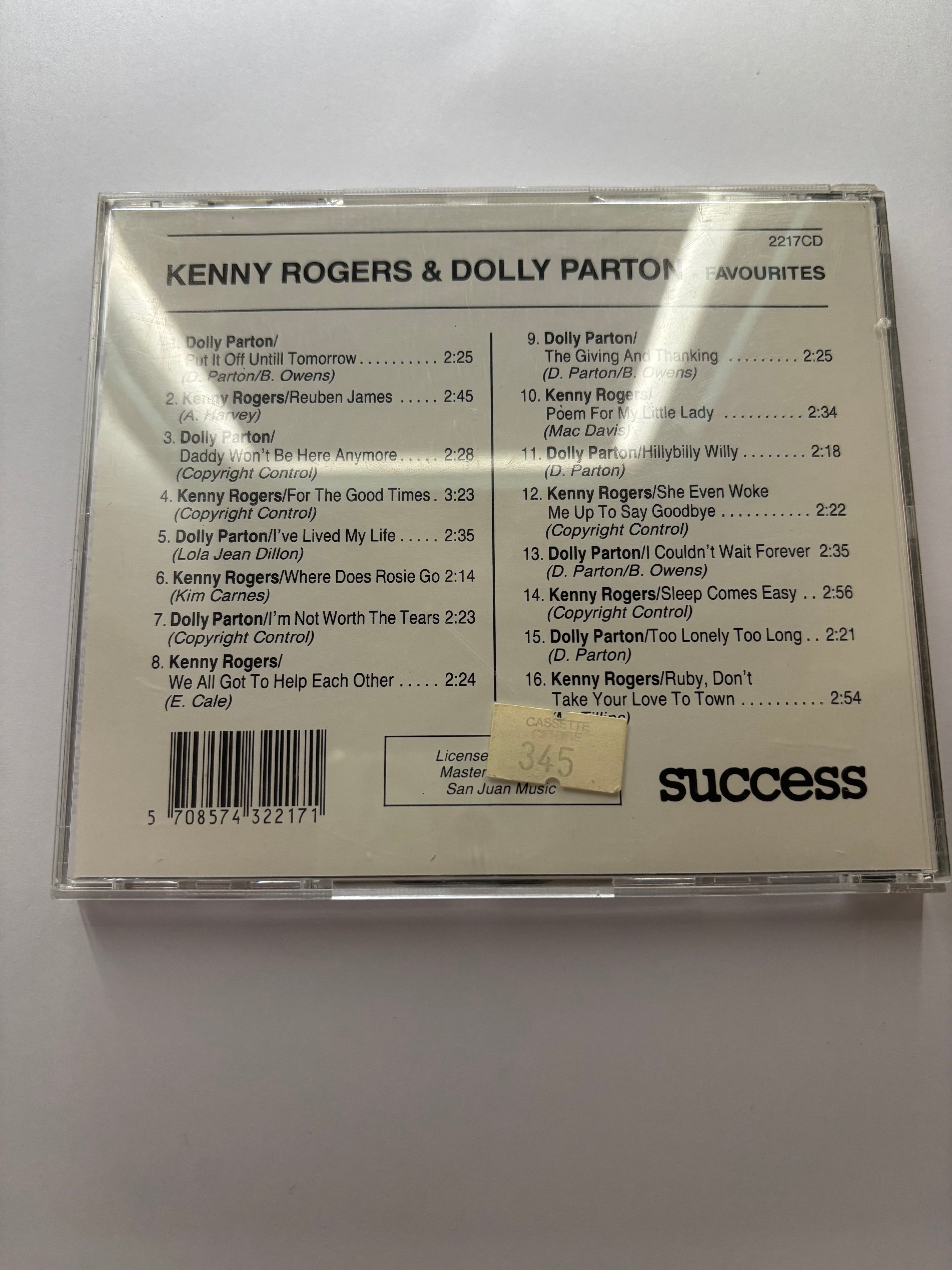 Kenny Rogers & Dolly Parton Favourites CD