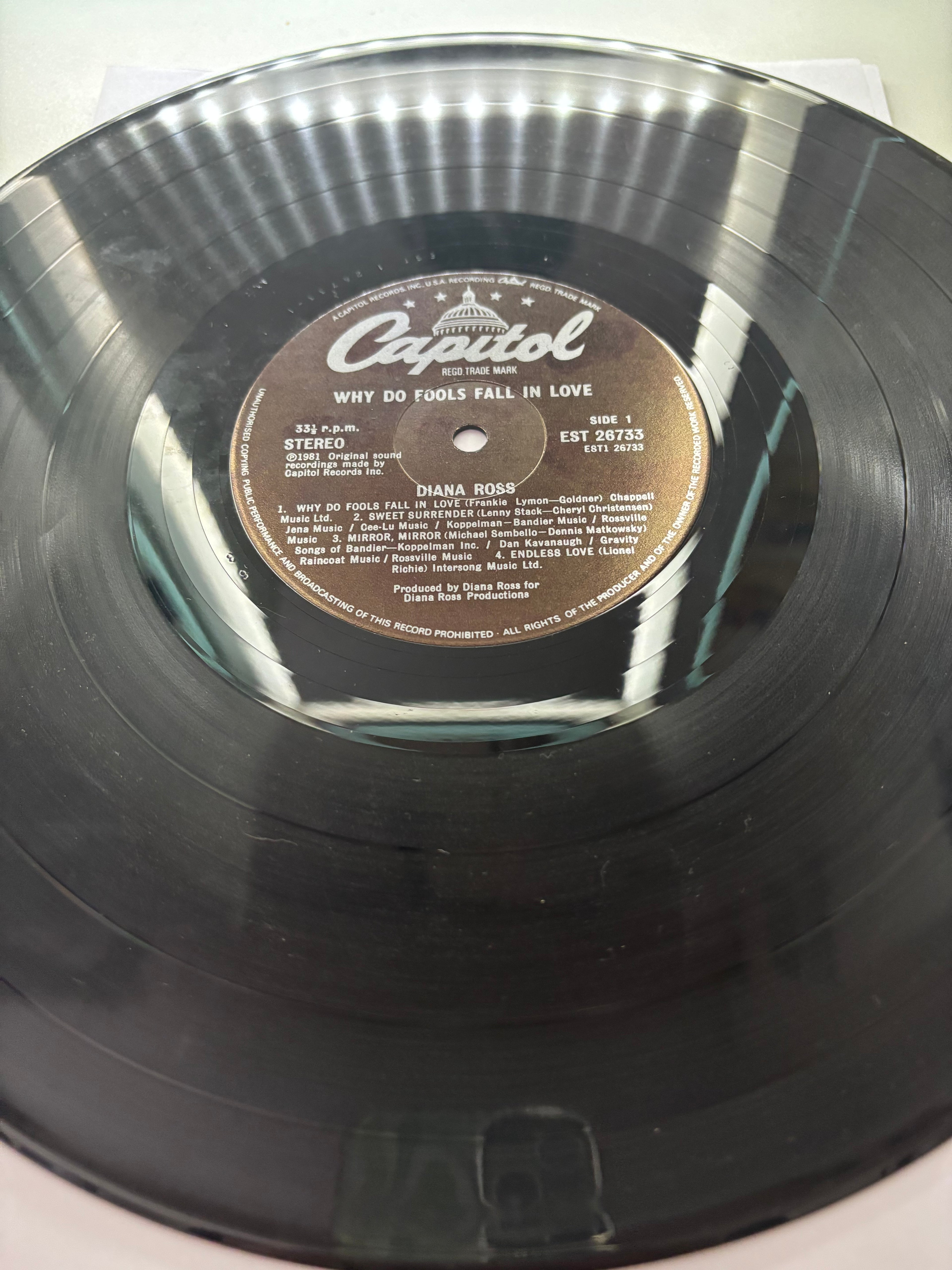 Diana Ross- Why do Fools Fall in Love 1981 Vinyl Album