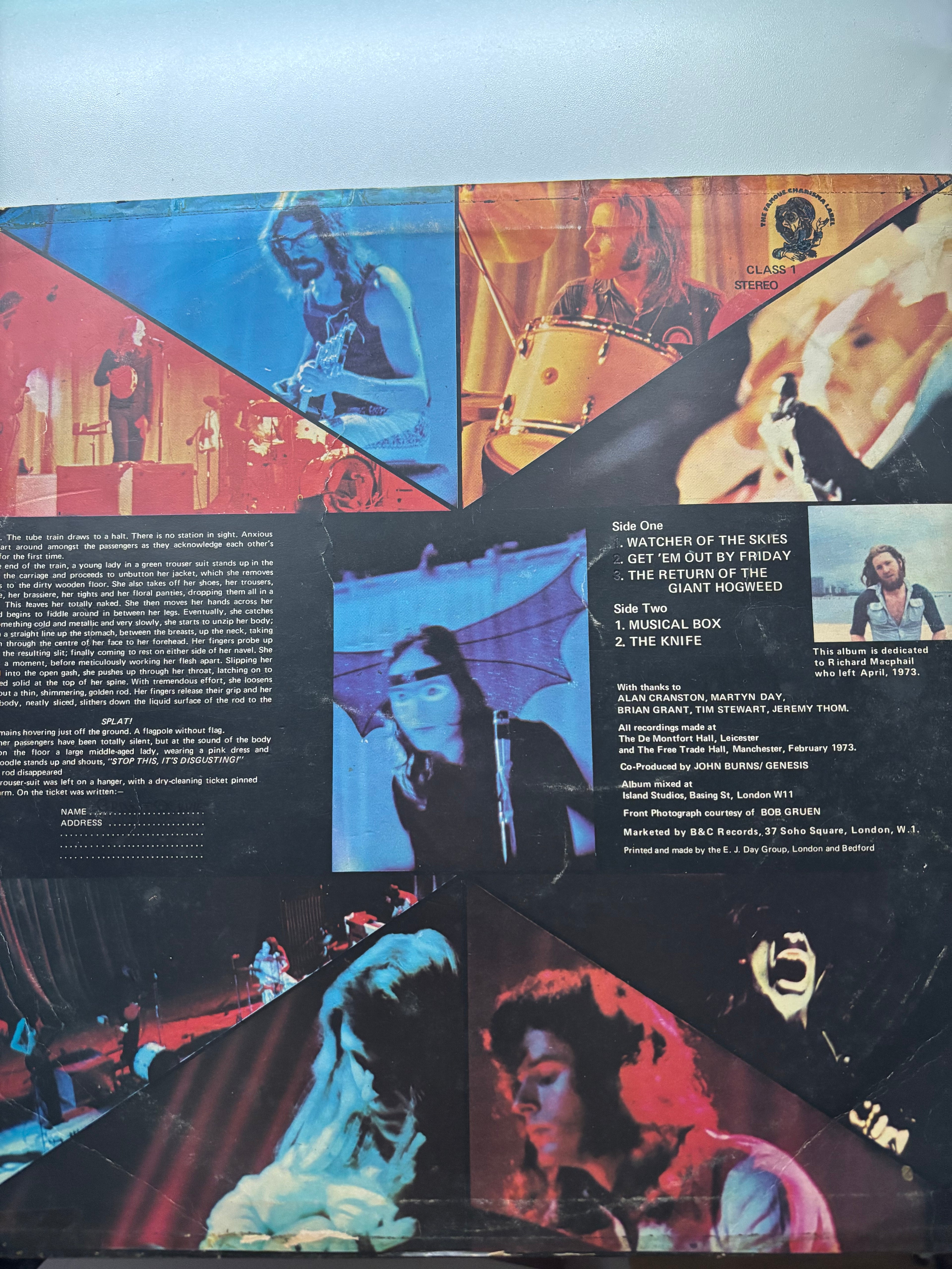 Genesis live 1973 Vinyl Album