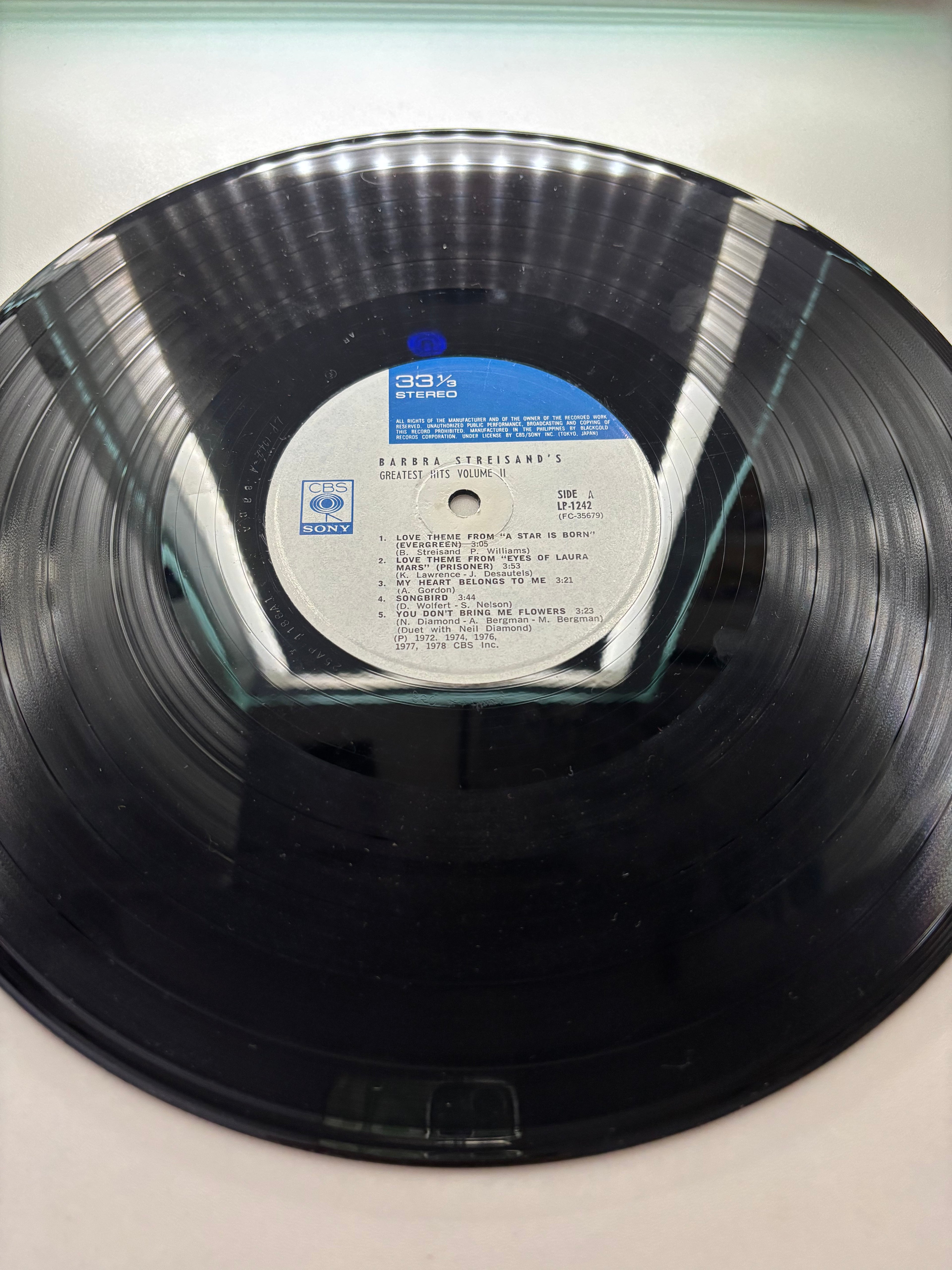 Barbara Streisand’s Greatest Hits Volume 2 Vinyl Album