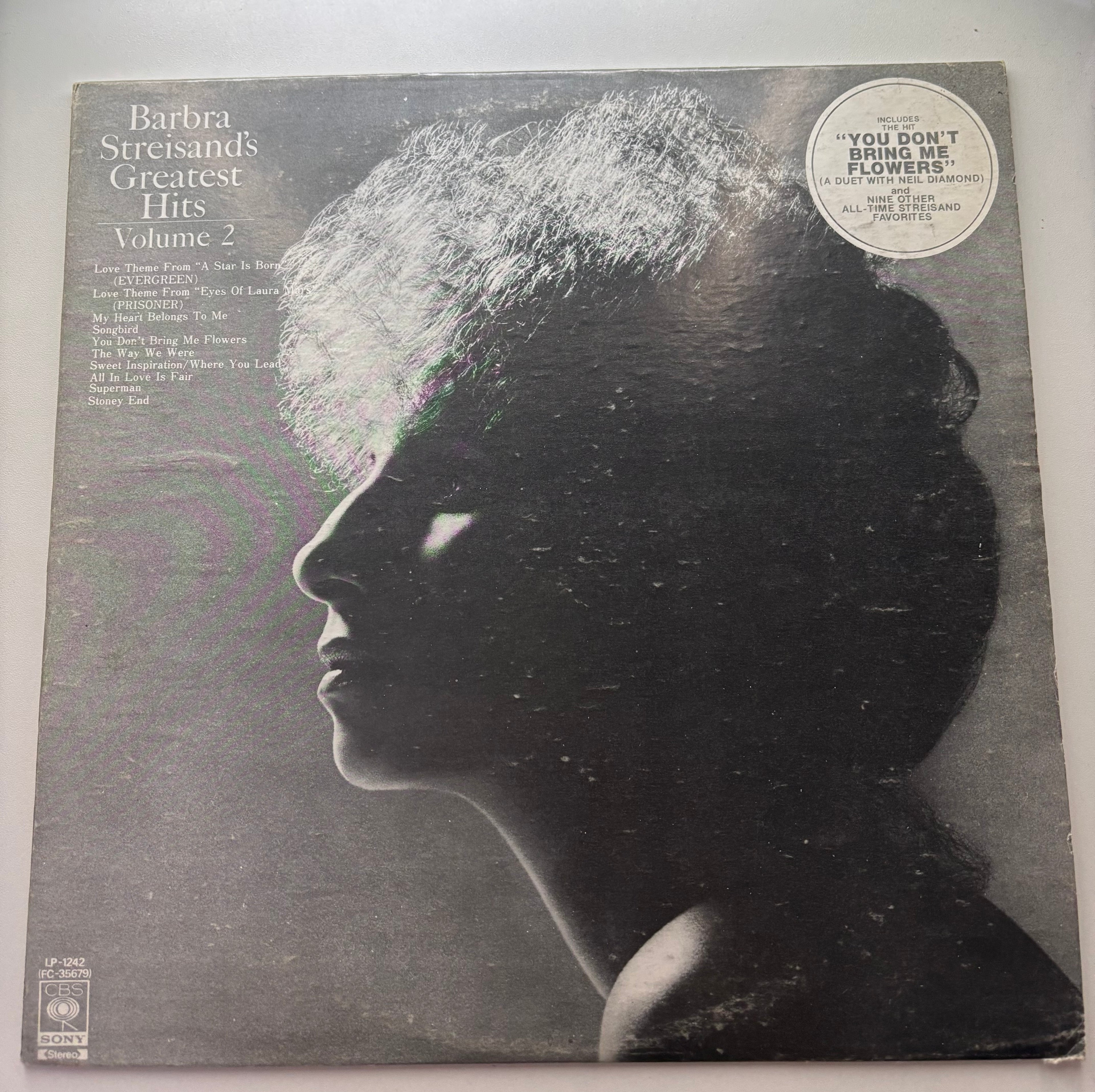Barbara Streisand’s Greatest Hits Volume 2 Vinyl Album