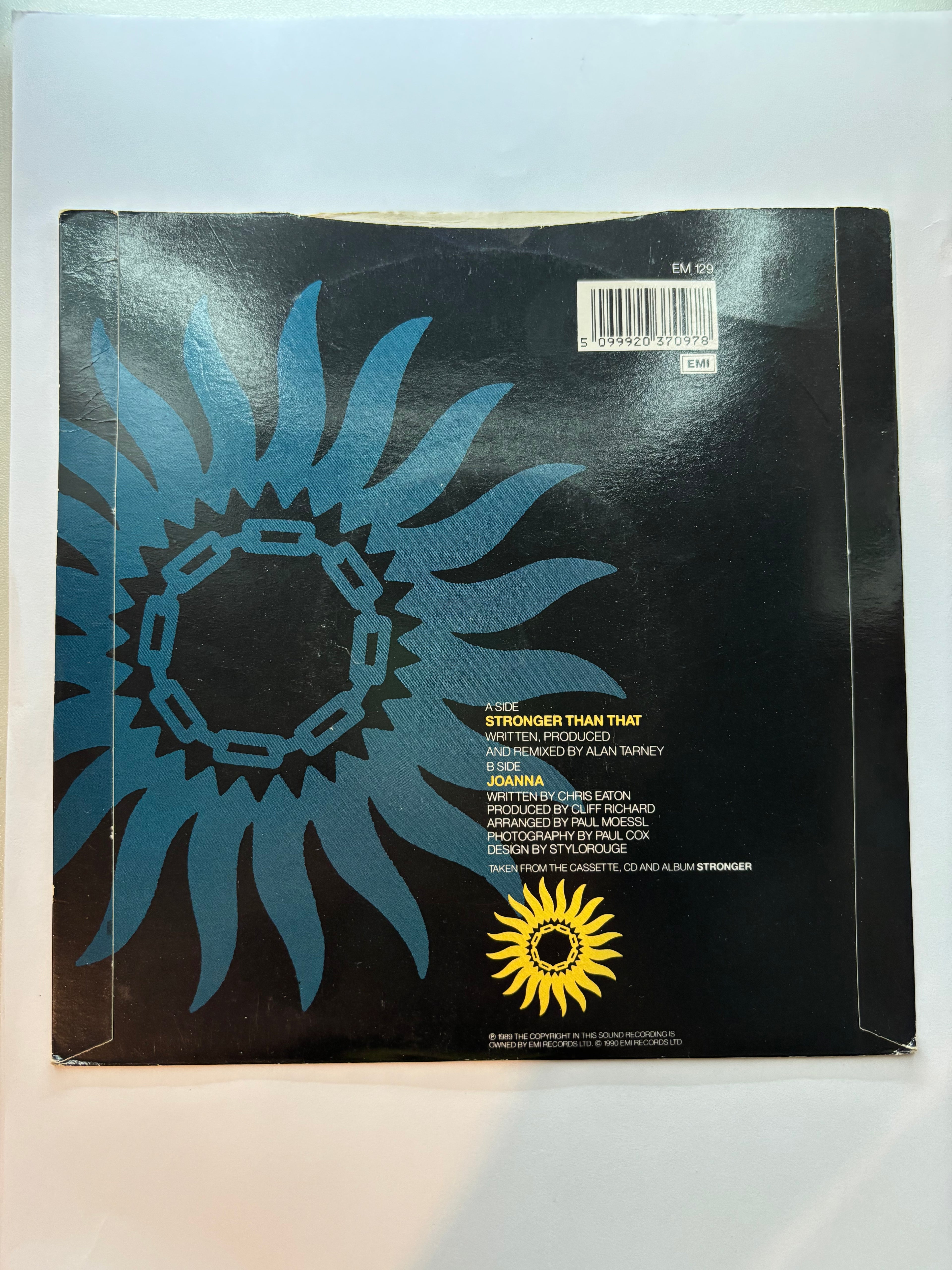 Cliff Richard- Stronger than that 7’’ vinyl single 1989