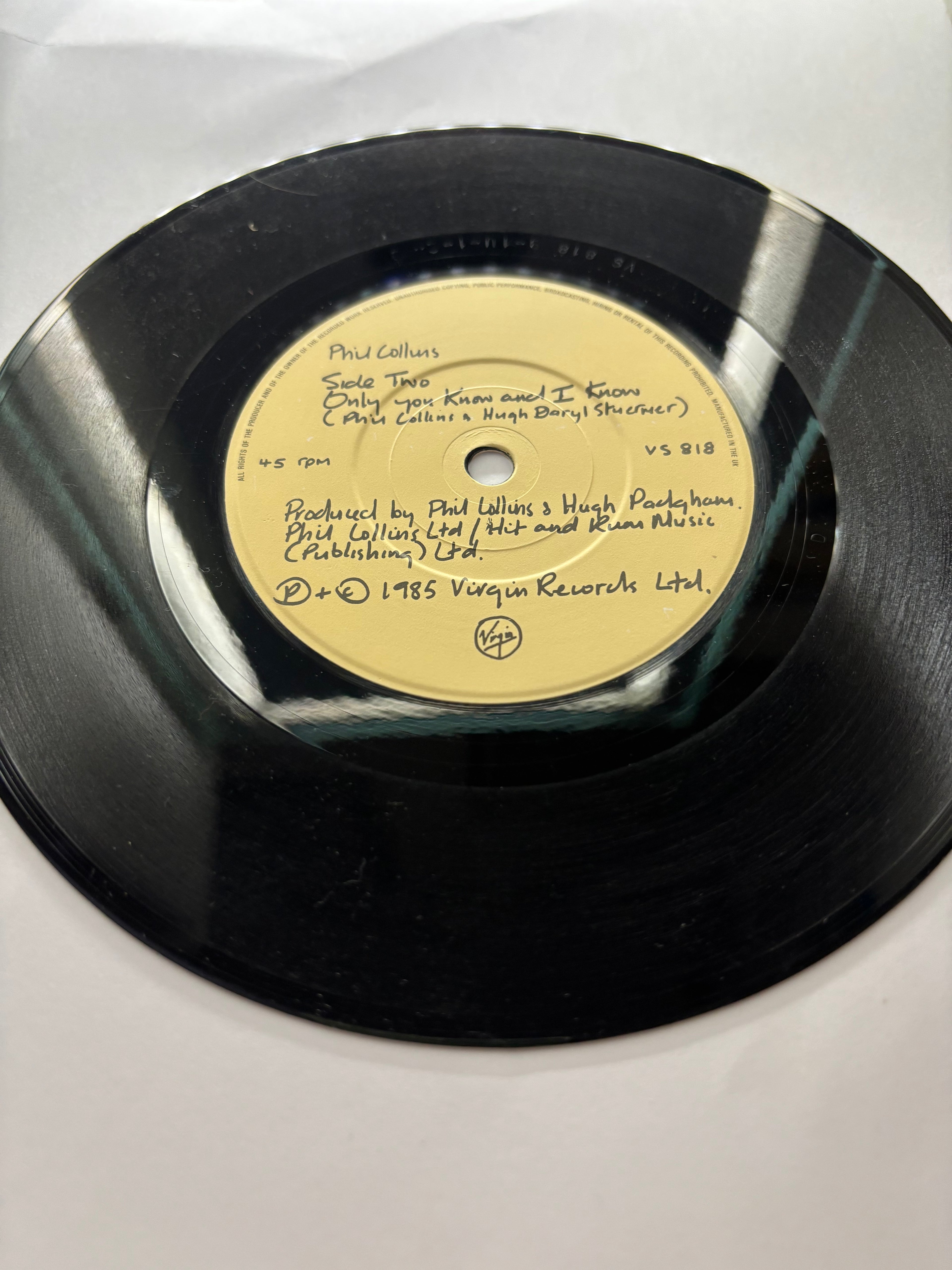 Phil Collins & Marilyn Martin- Separate Lives (from White Nights) 7’’ vinyl single 1985