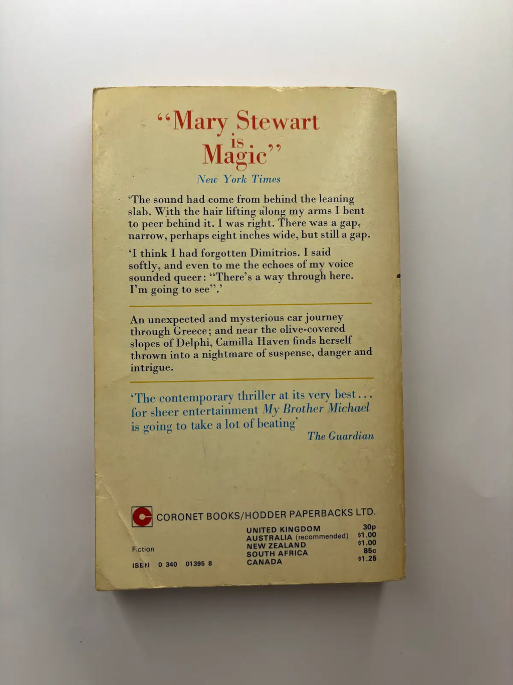 My Brother Michael by Martha Stewart fiction book back cover description UK