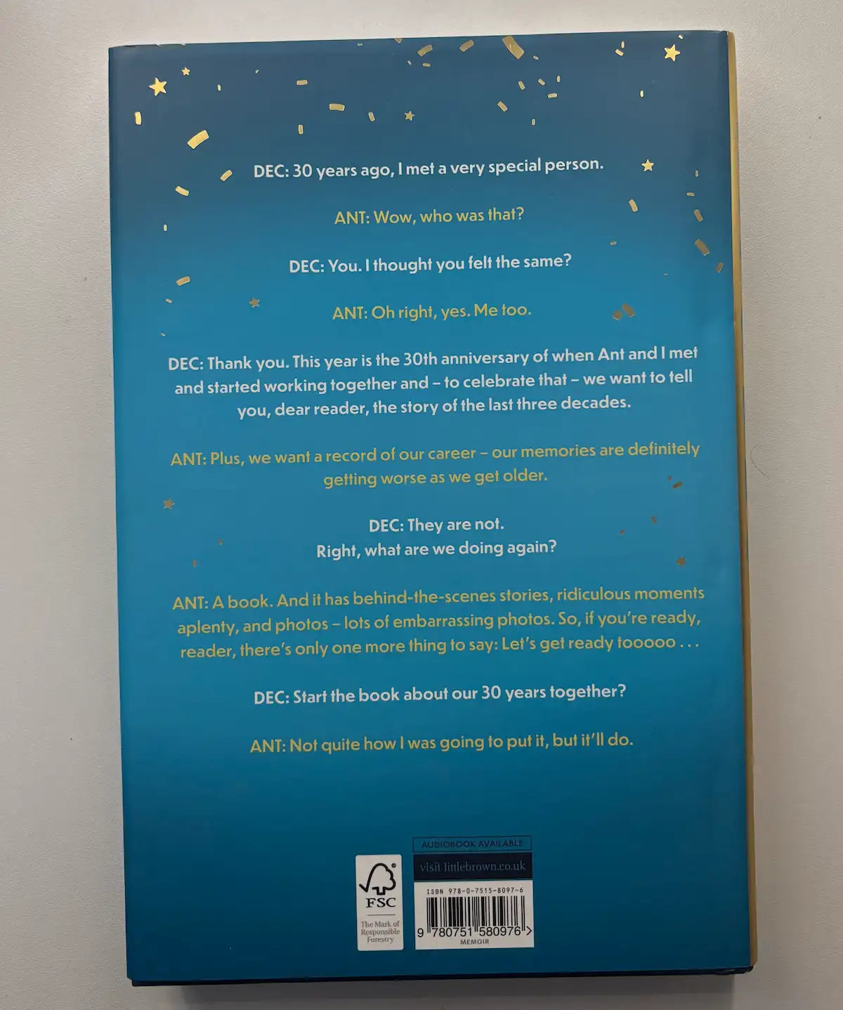 Ant & Dec: Once Upon a Tyne biography book back cover description UK