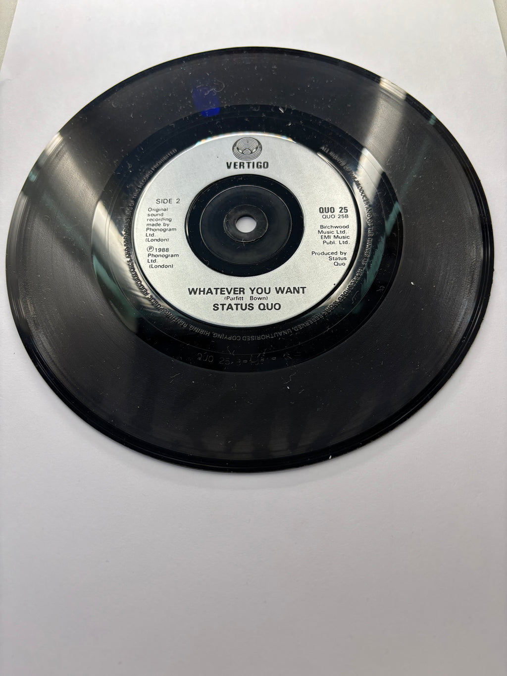 Status Quo- Burning Bridges 7’’ Vinyl Single 1988