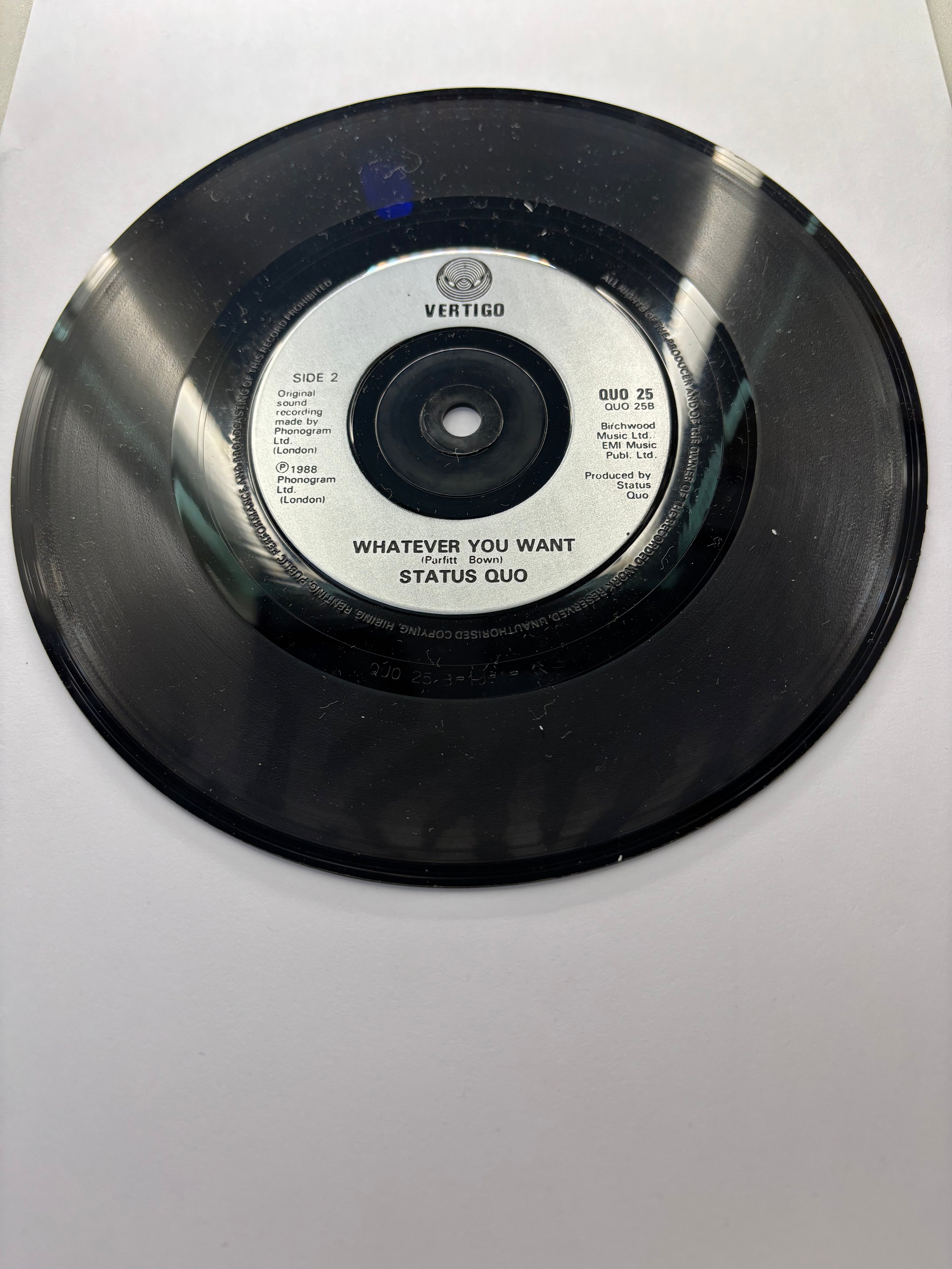 Status Quo- Burning Bridges 7’’ Vinyl Single 1988