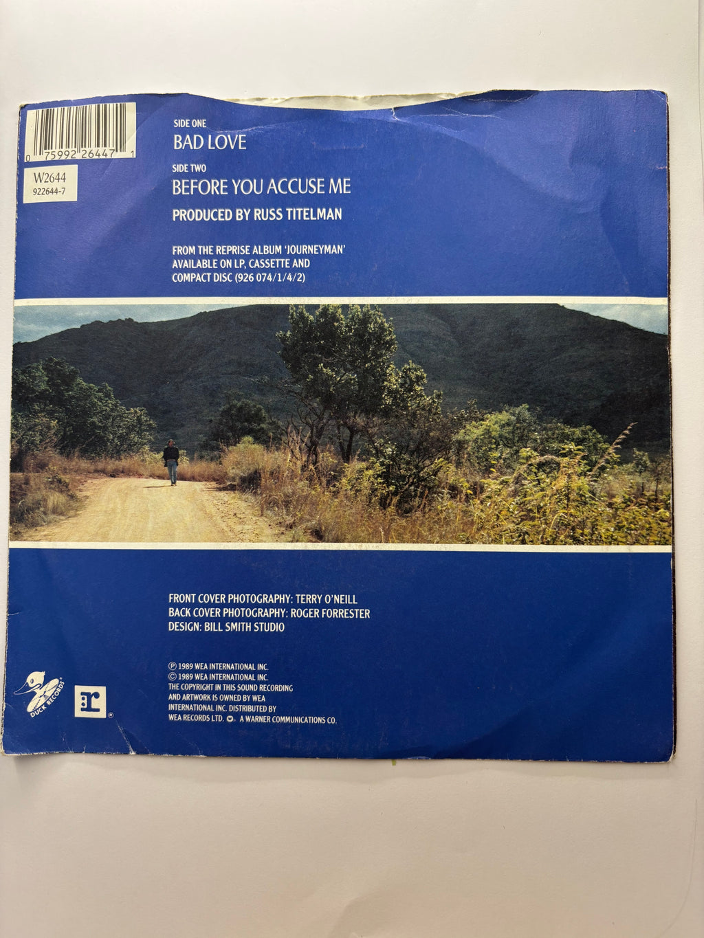 Eric Clapton- Bad Love 7’’ Vinyl Single 1989