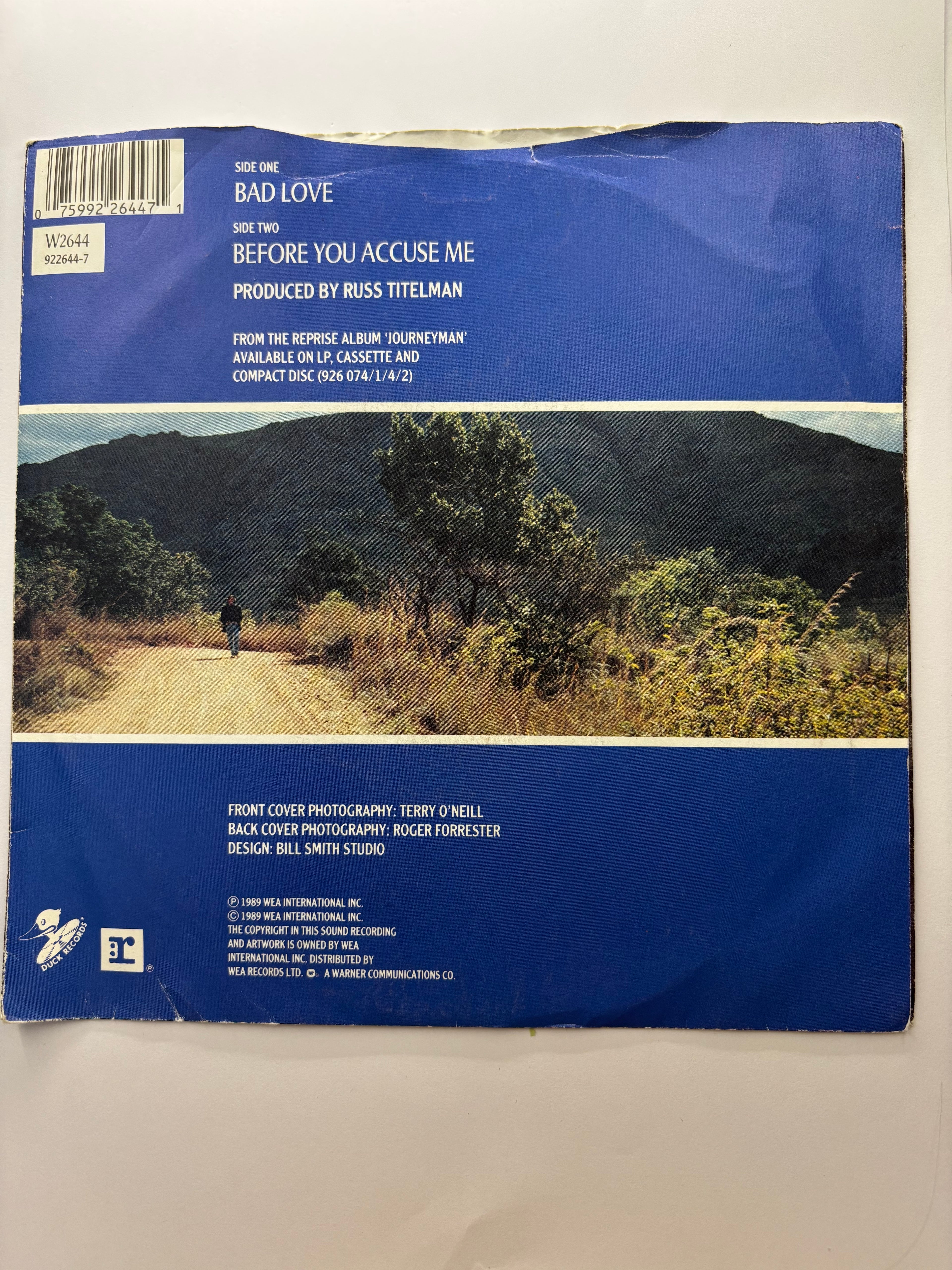 Eric Clapton- Bad Love 7’’ Vinyl Single 1989