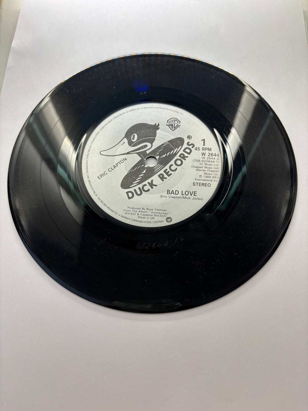 Eric Clapton- Bad Love 7’’ Vinyl Single 1989