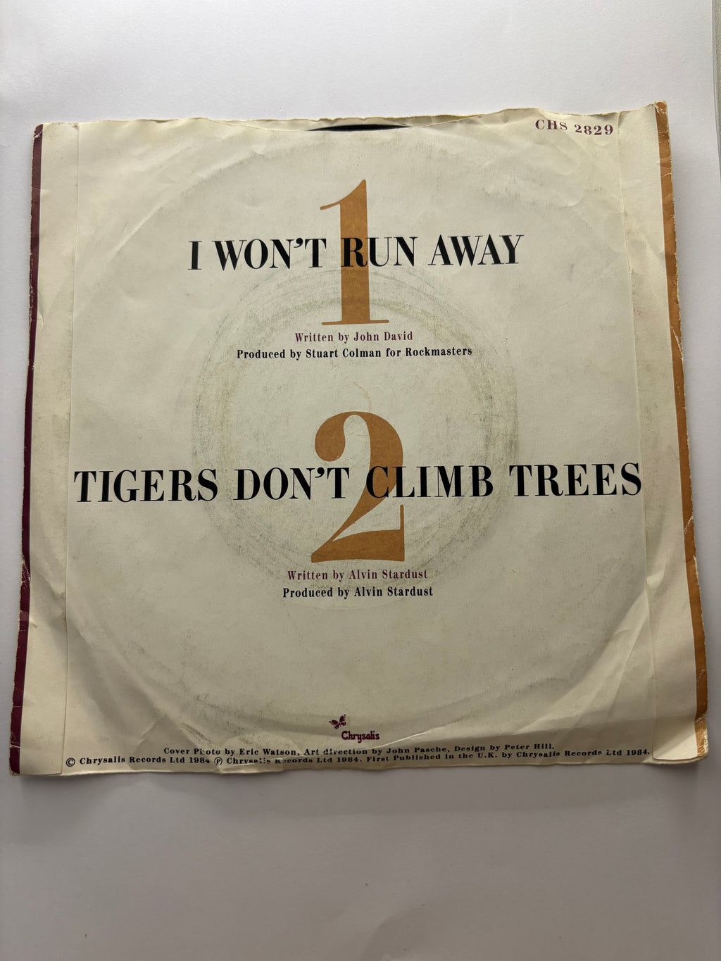 Alvin Stardust- I won’t run away 7’’ Vinyl Single 1984