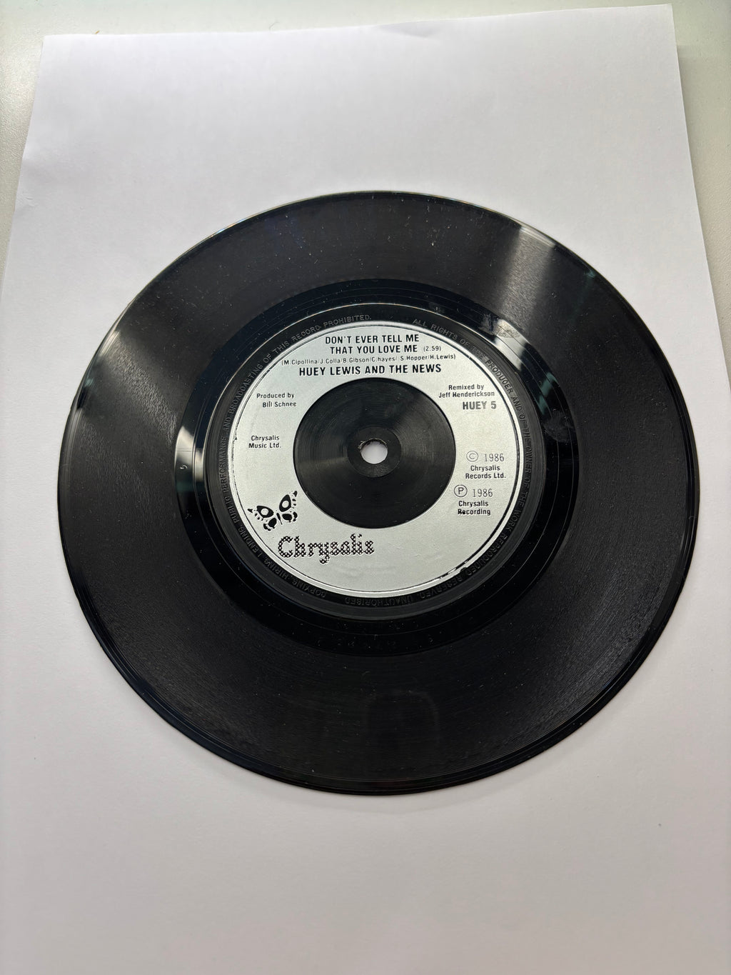 Huey Lewis & The News- Stuck with you 7’’ Vinyl Single 1986