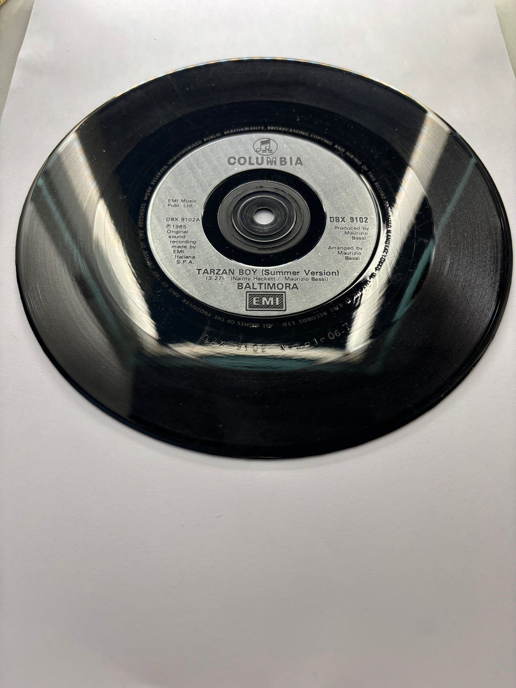 Tarzan Boy by Baltimora 7’’ Vinyl Single 1985