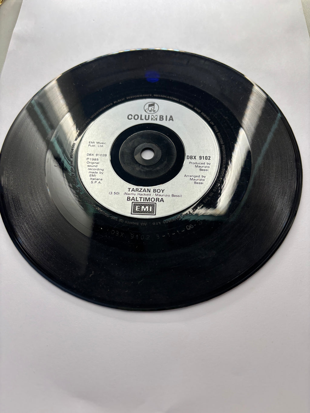 Tarzan Boy by Baltimora 7’’ Vinyl Single 1985