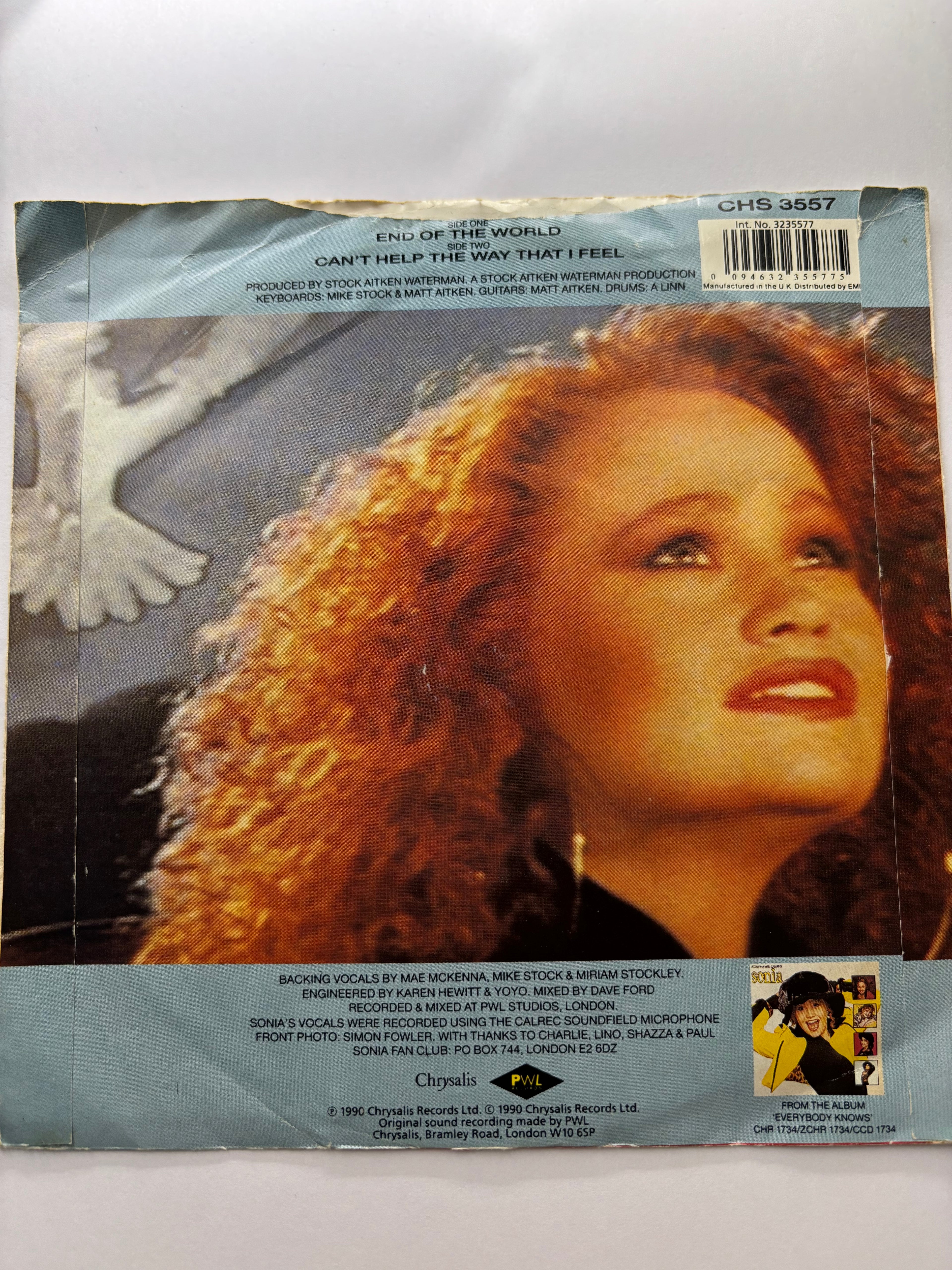 Sonia- End of the World 7’’ Vinyl Single 1990