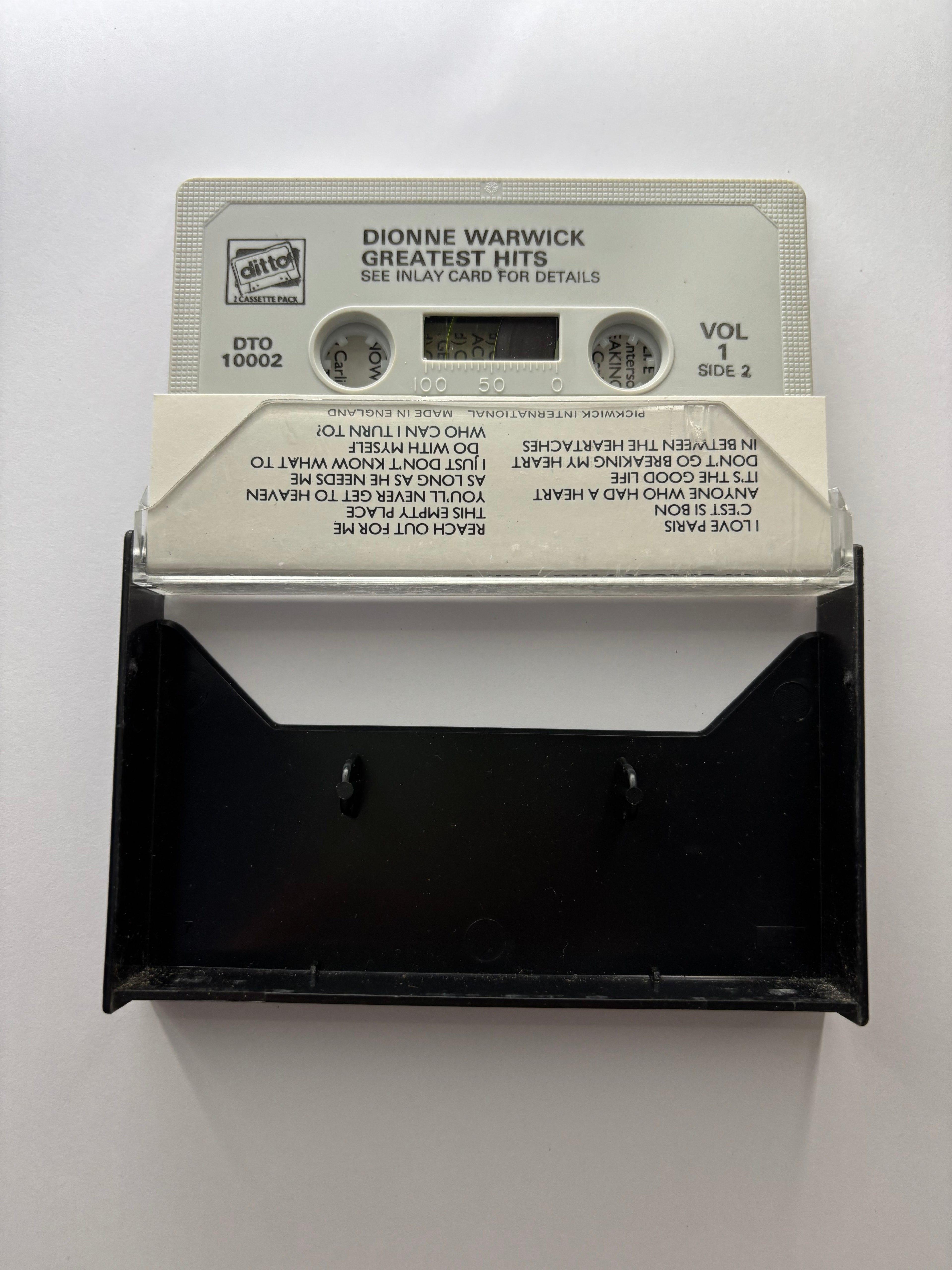 Dionne Warwick- Greatest Hits Volume 1 Cassette