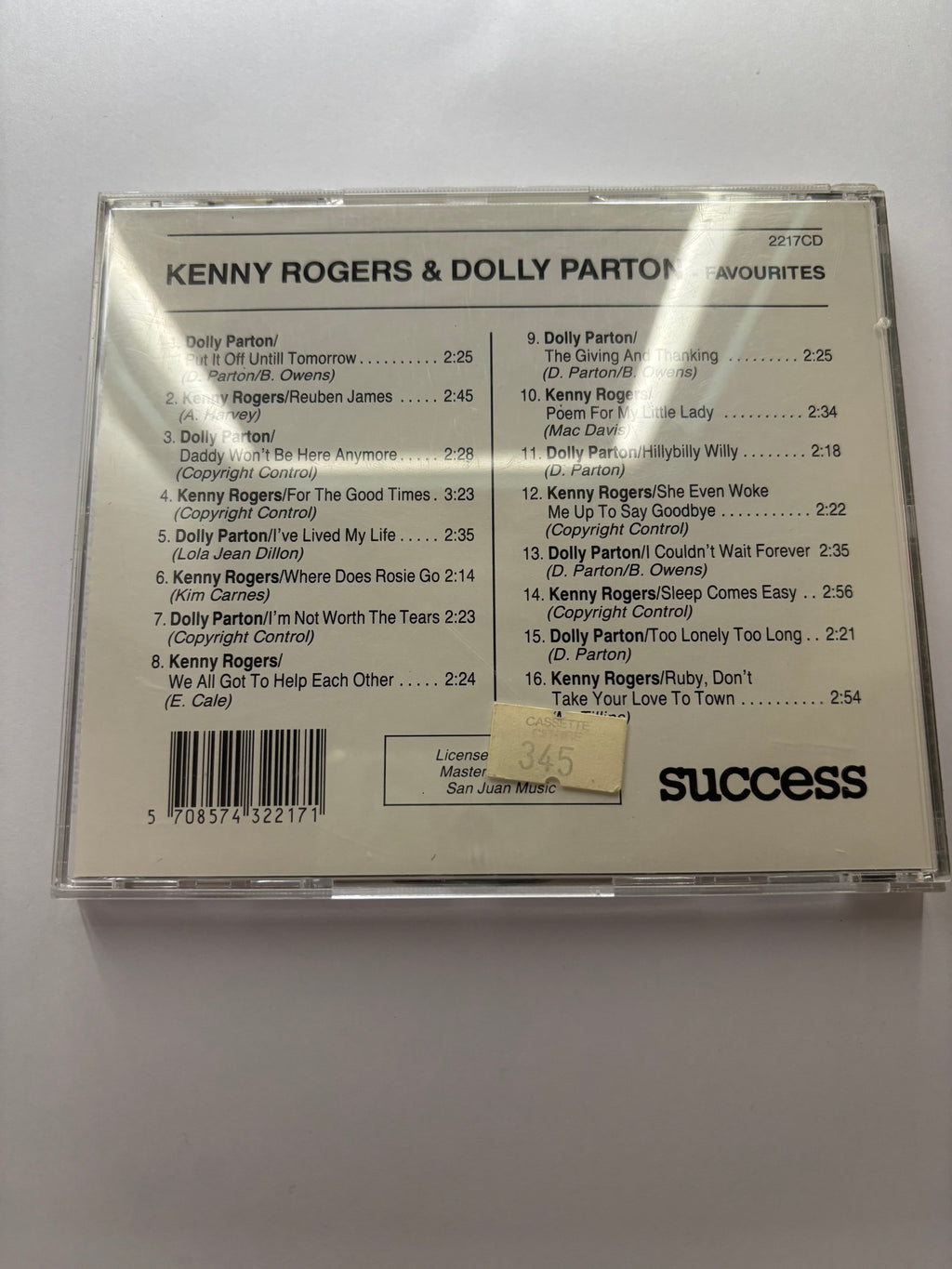 Kenny Rogers & Dolly Parton Favourites CD