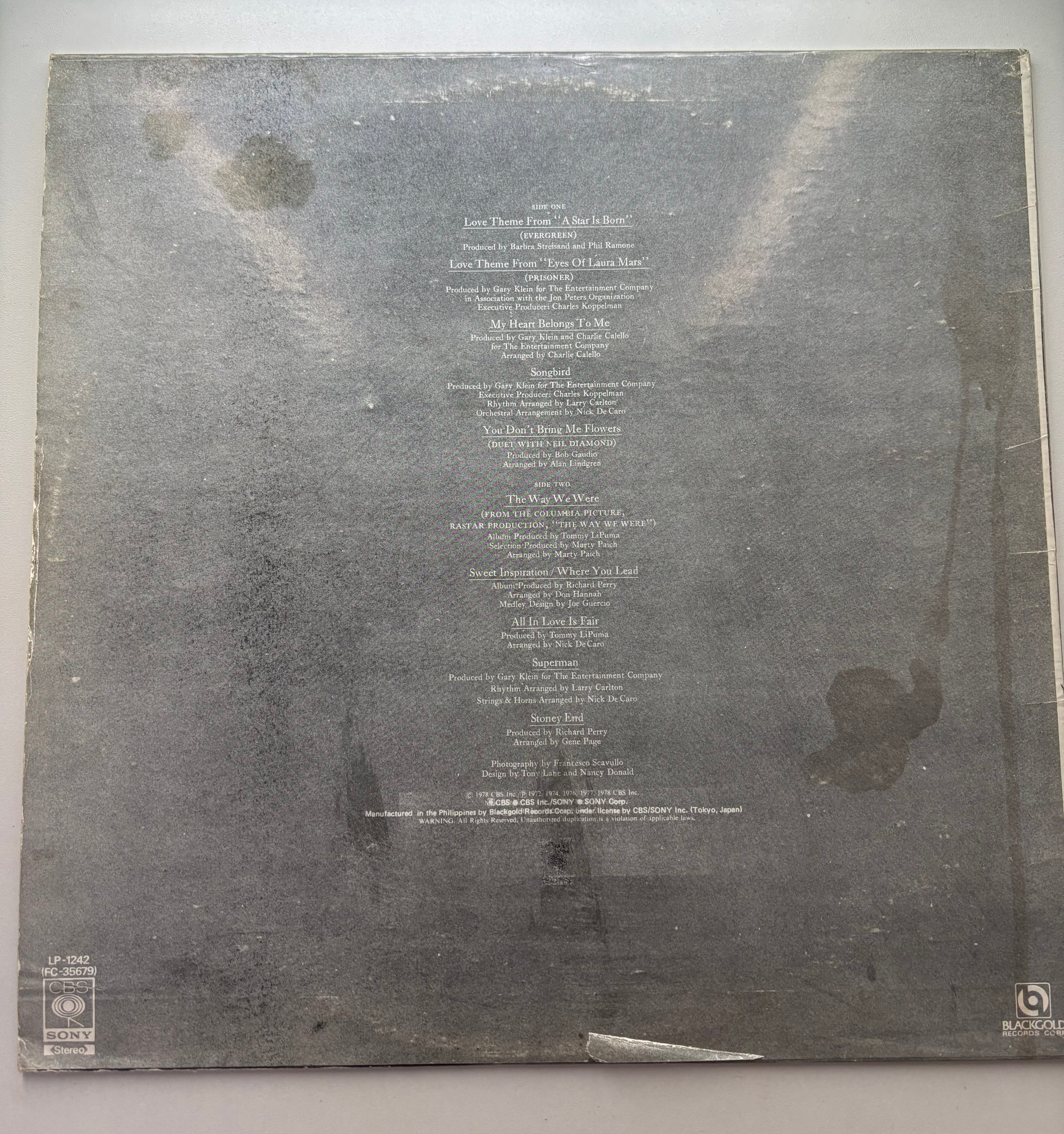 Barbara Streisand’s Greatest Hits Volume 2 Vinyl Album