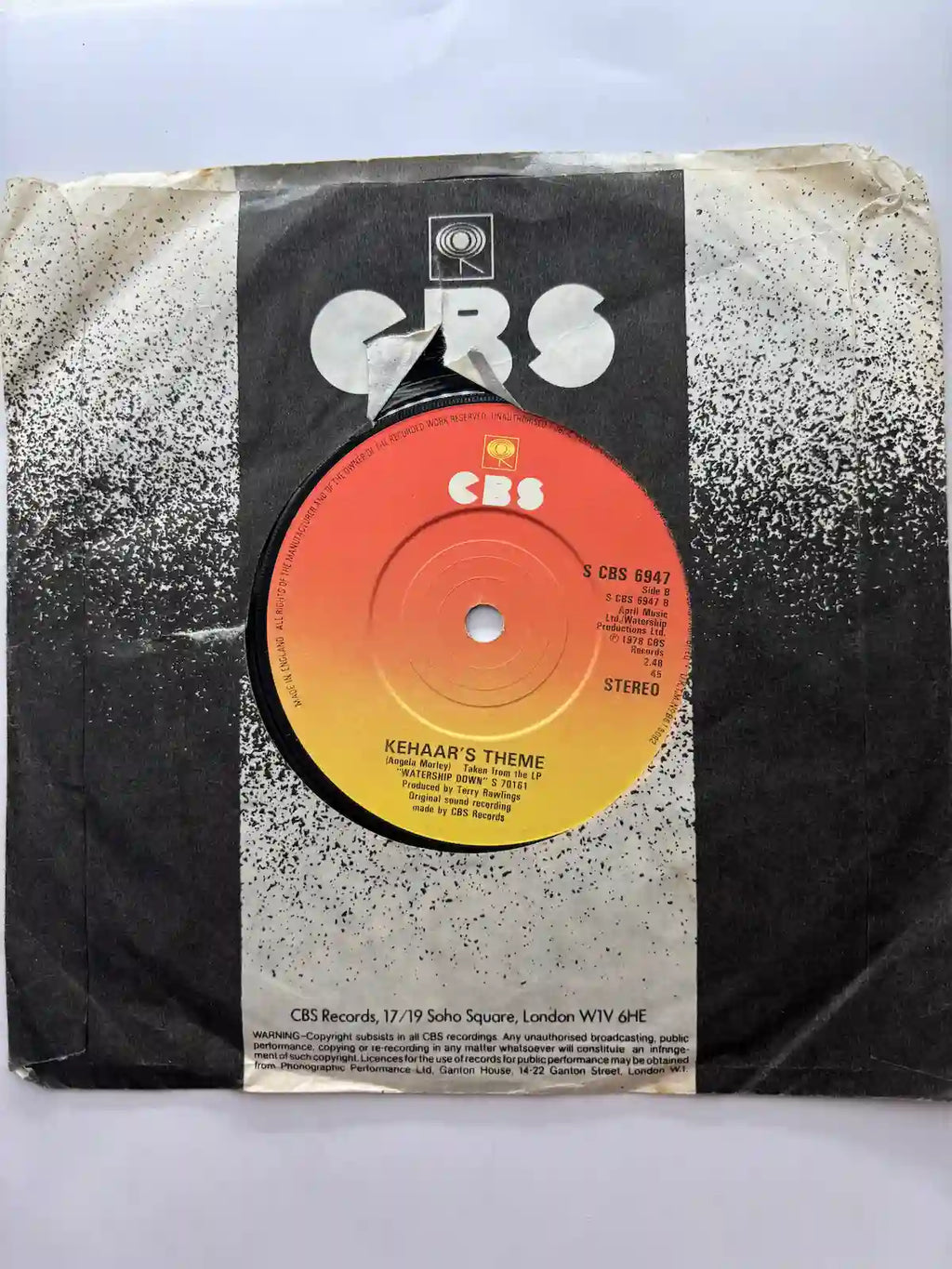 Art Garfunkel Kehaar's Theme vinyl record label CBS UK