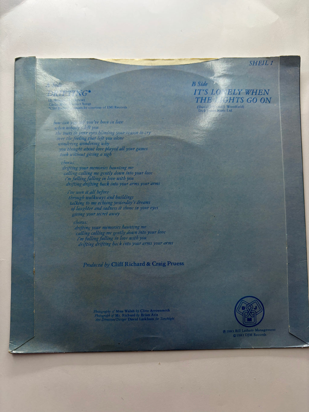 Shelia Walsh & Cliff Richard- Drifting 7’’ Vinyl Single 1983