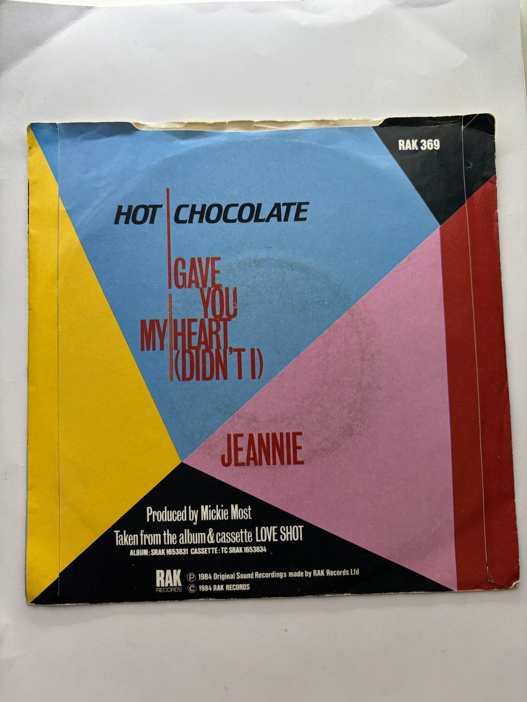 Hot Chocolate- I gave you my heart (Didn’t I) 7’’ vinyl single 1984