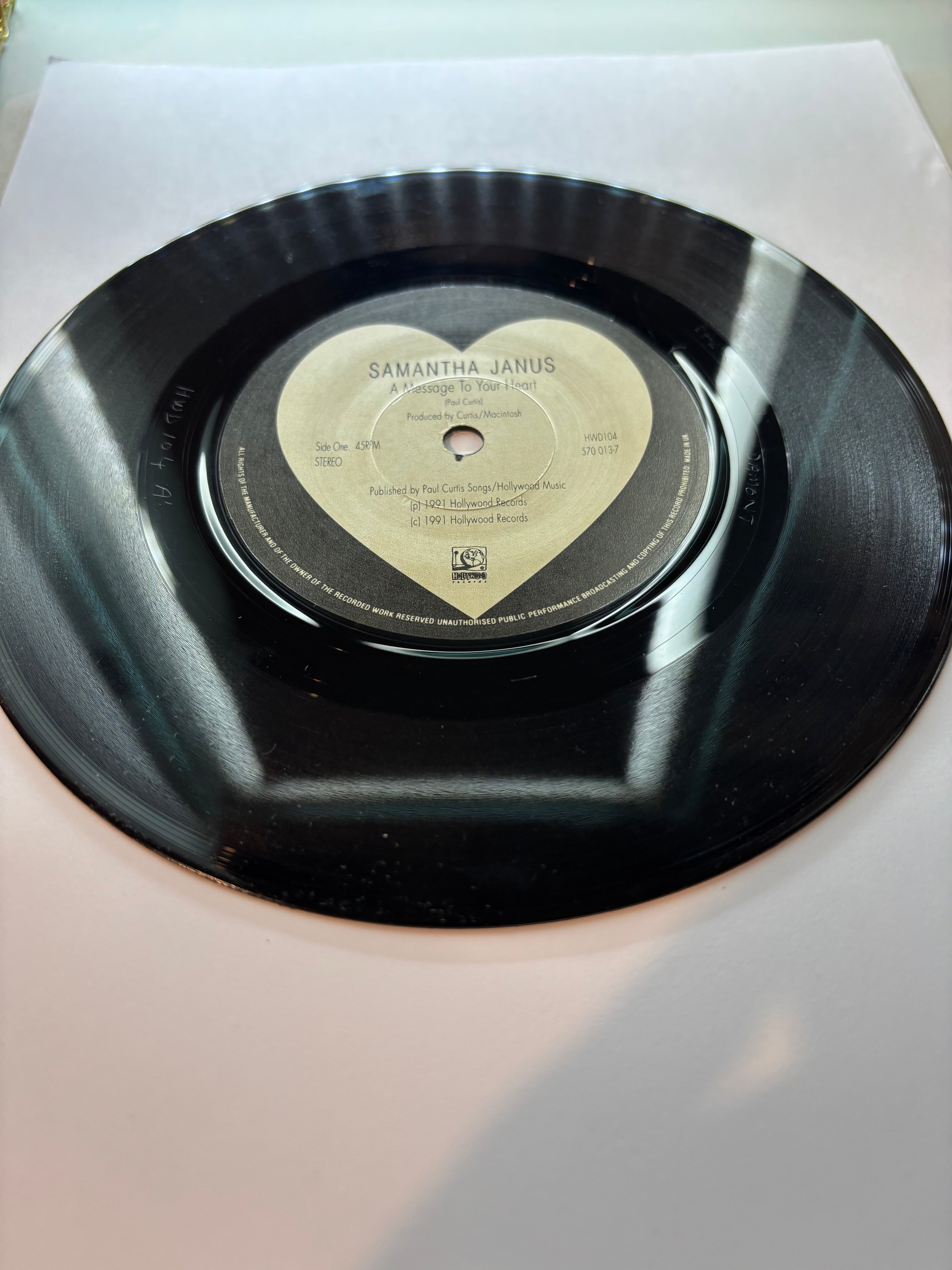 Samantha Janus- A message to your heart 7’’ vinyl single 1991