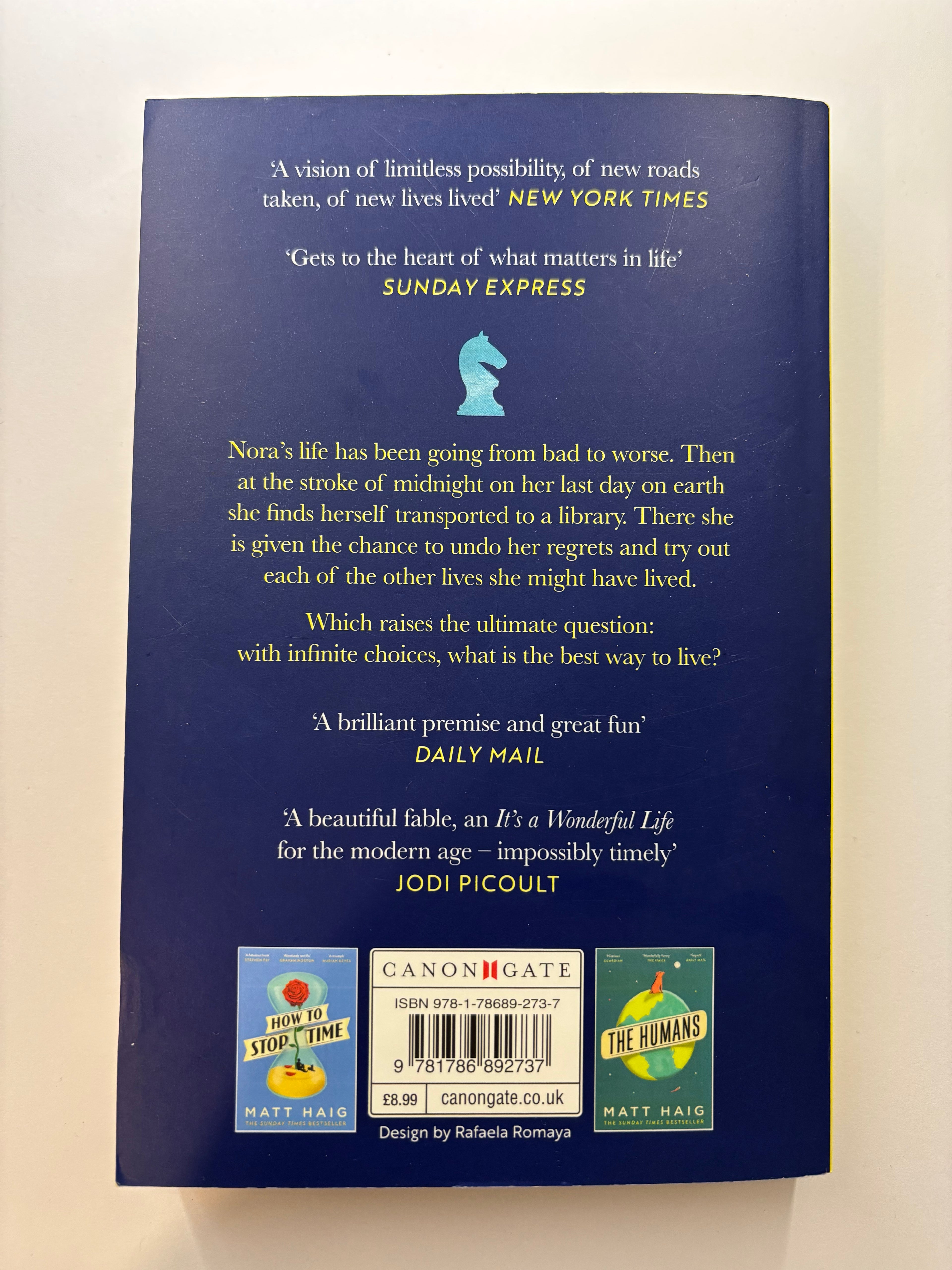 The Midnight Library By Matt Haig fantasy book back cover description UK