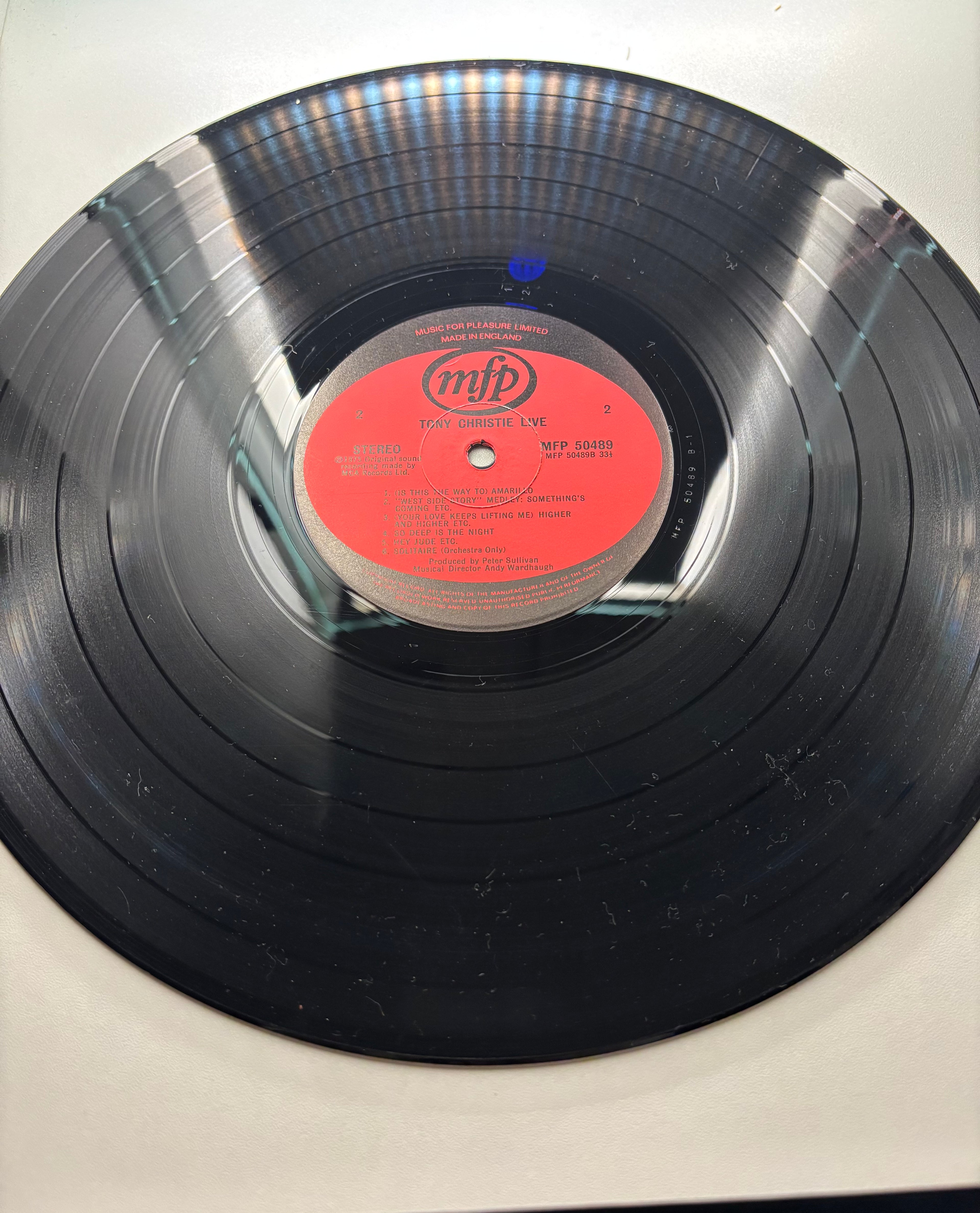 Tony Christie 20 great songs live vintage vinyl album condition UK seller