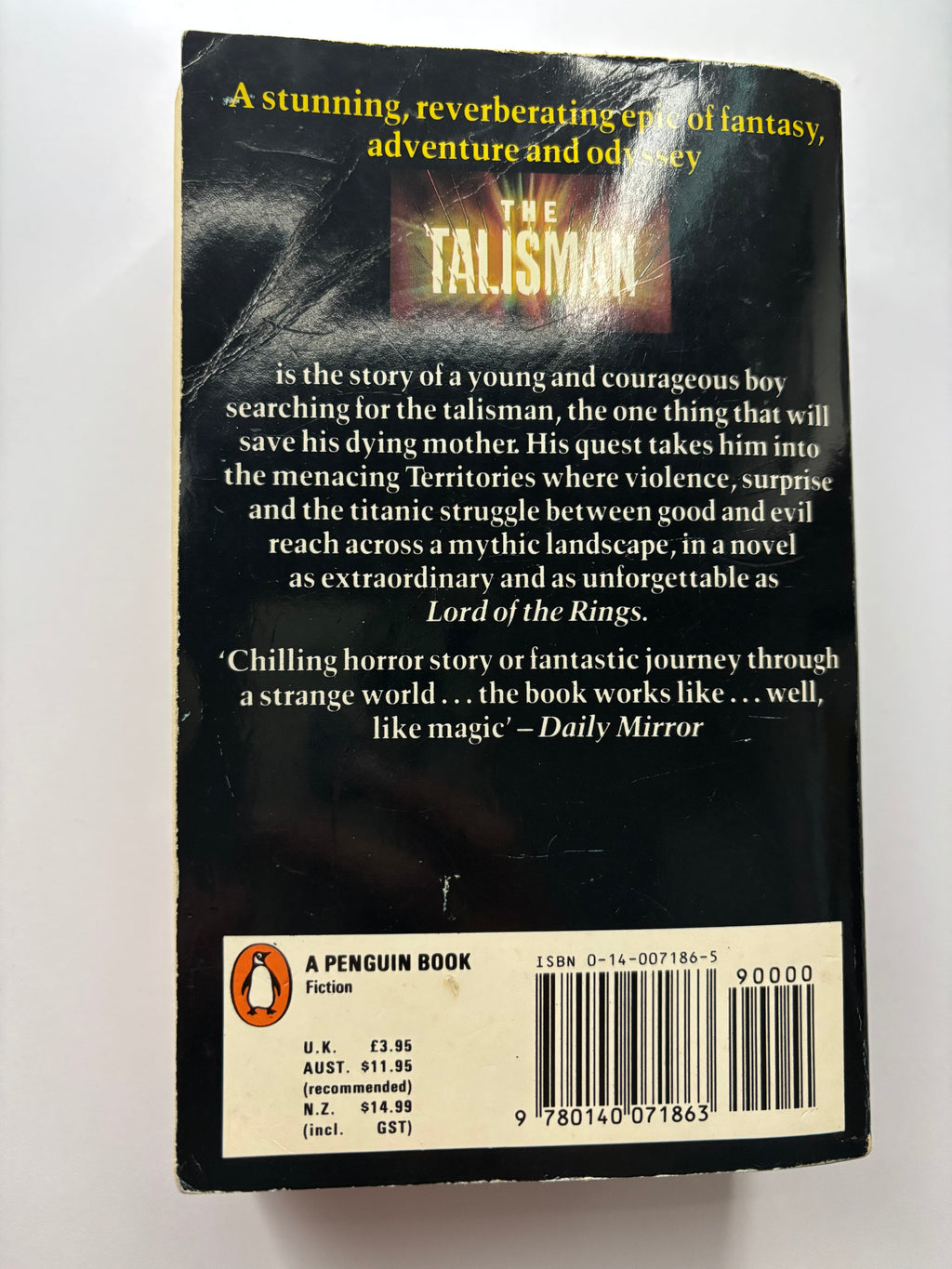 The Talisman by Stephen King and Peter Straub fantasy book back cover description UK