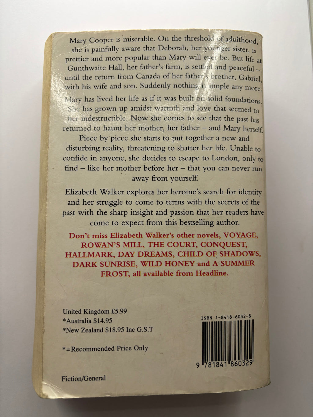 The Snow Tree by Elizabeth Walker historical fiction book back cover description UK