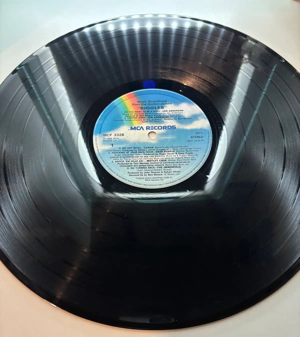 Biggles movie soundtrack 1986 vinyl record label MCA records