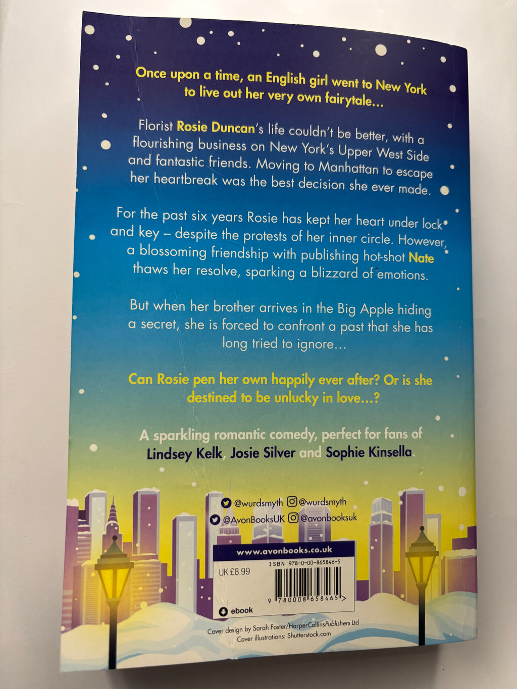 Fairytale of New York by Miranda Dickinson romance book back cover description UK