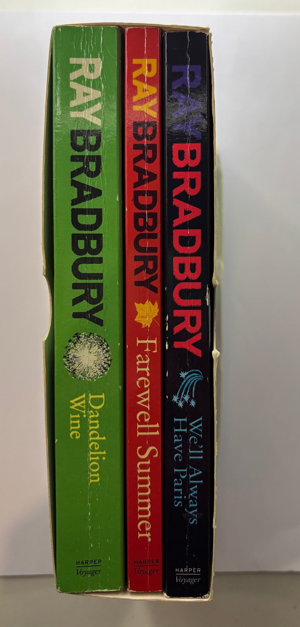 Three books by Ray Bradbury stacked UK