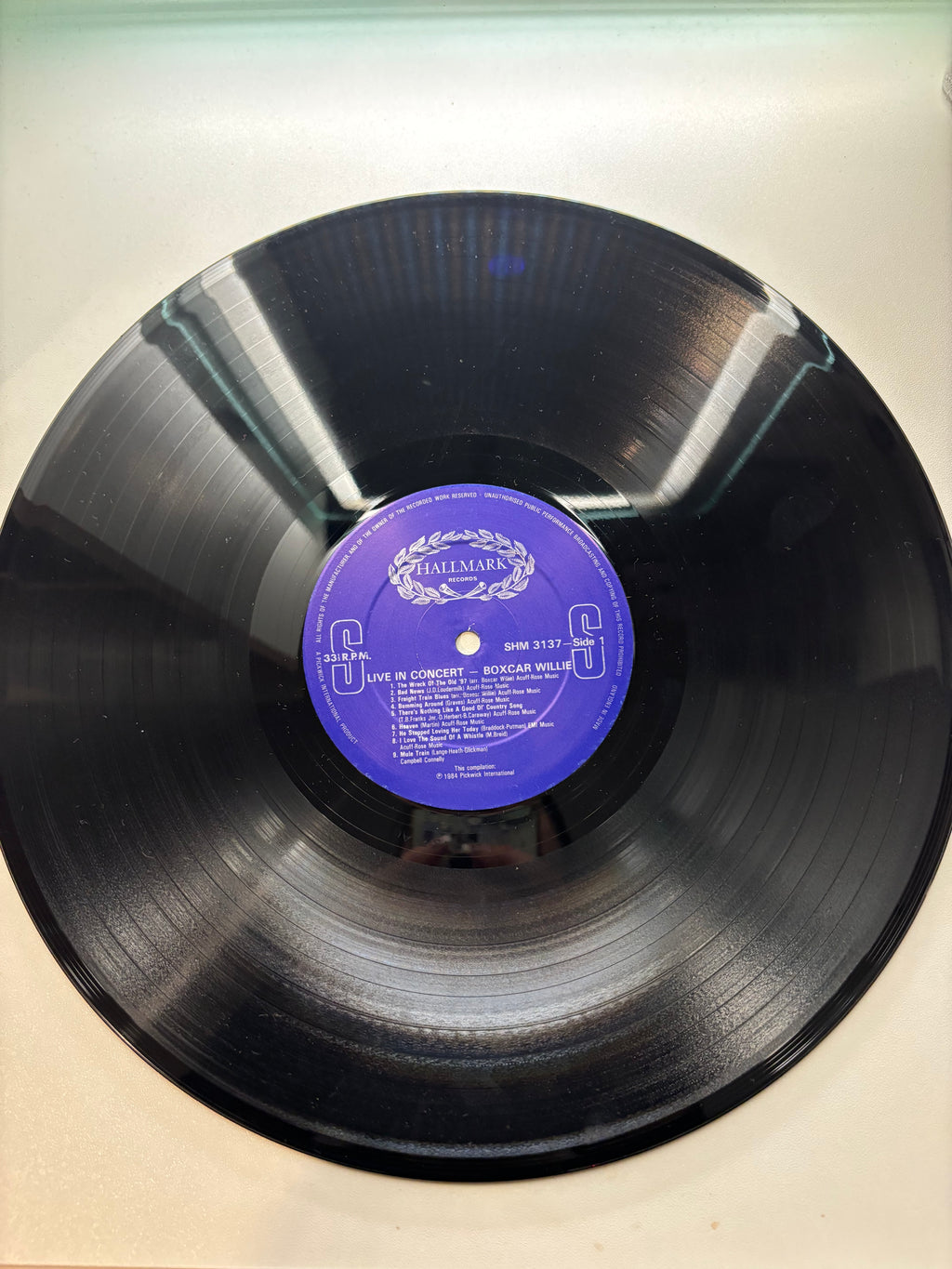 Boxcar Willie live in concert vinyl record label Hallmark 1984 UK