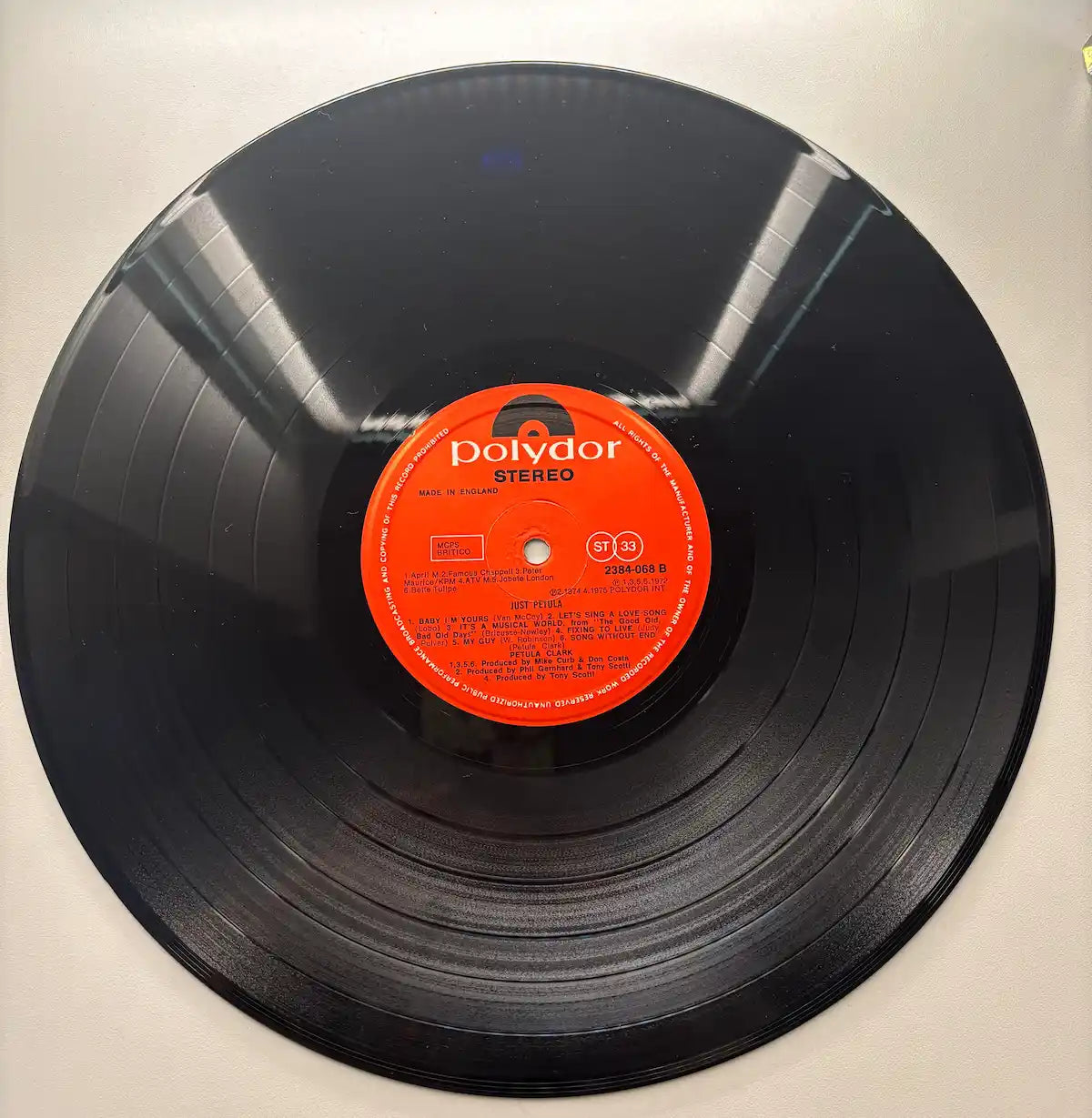 Petula Clark Just Petula vinyl record label Polydor UK