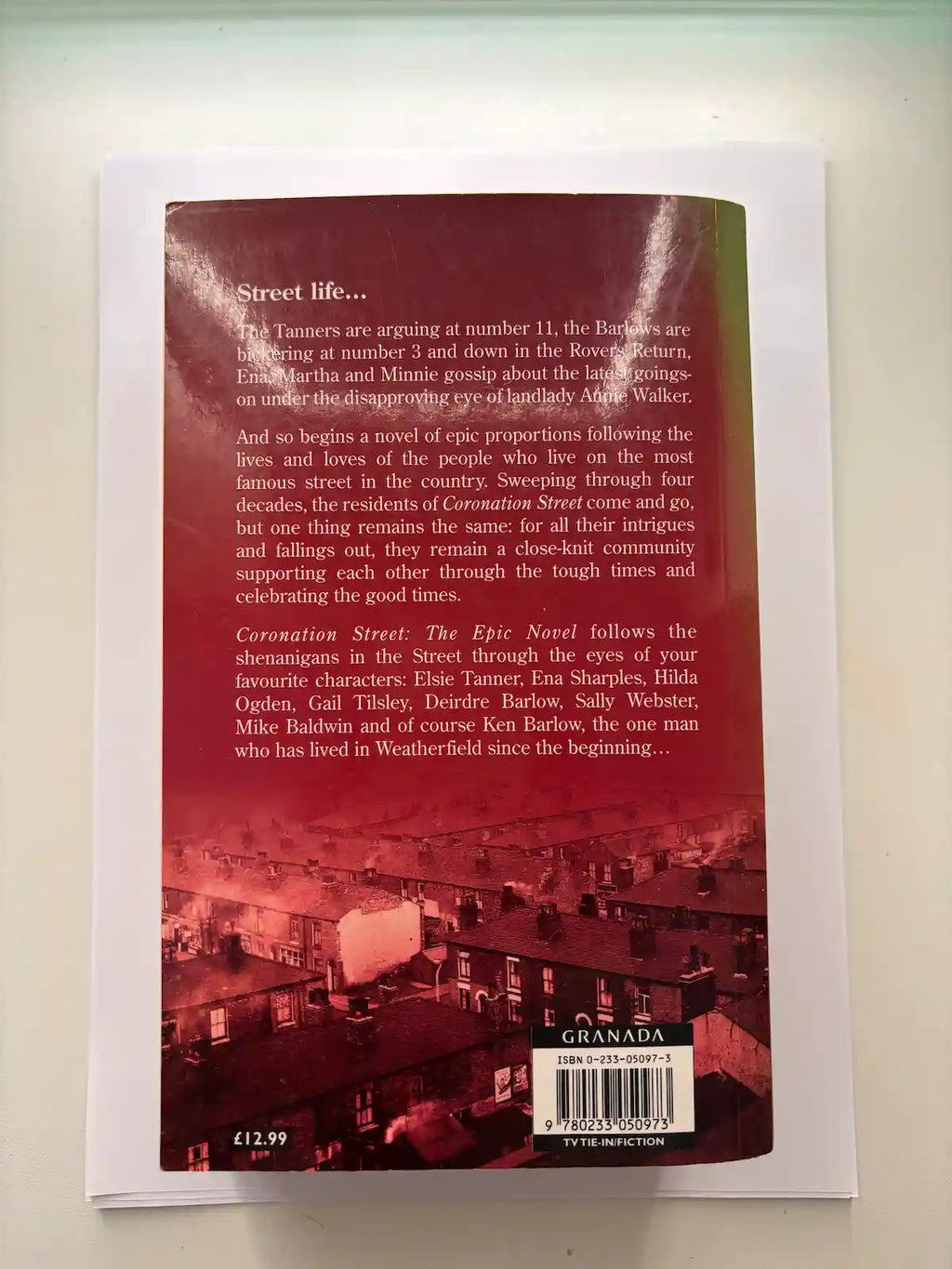 Coronation Street by Katherine Hardy Contemporary fiction novel back cover description UK