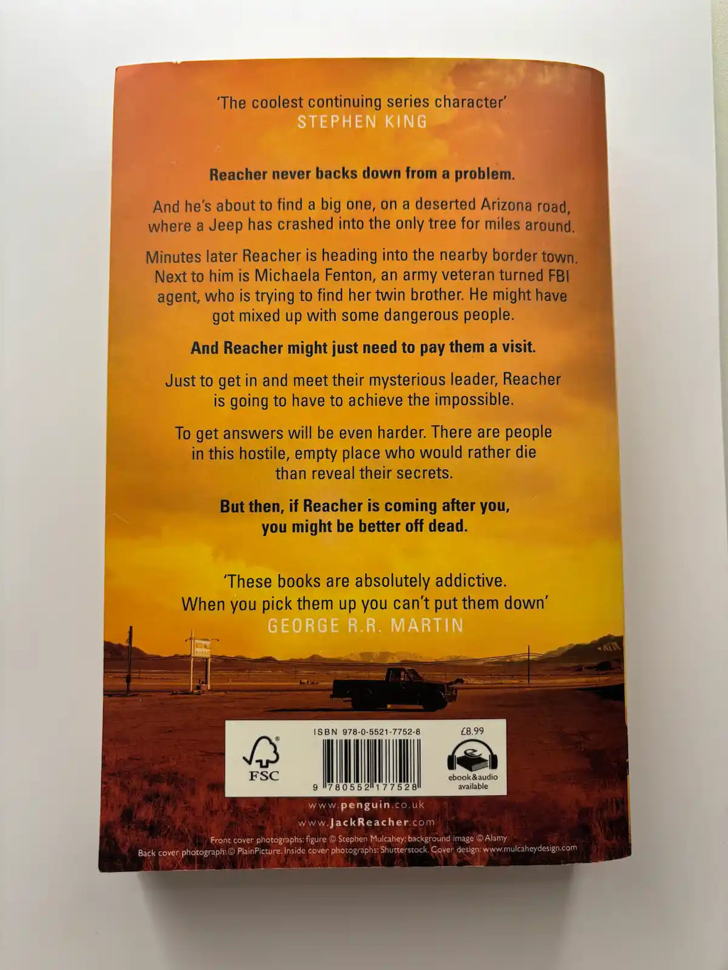 Better of Dead by Lee Child thriller book back cover description UK