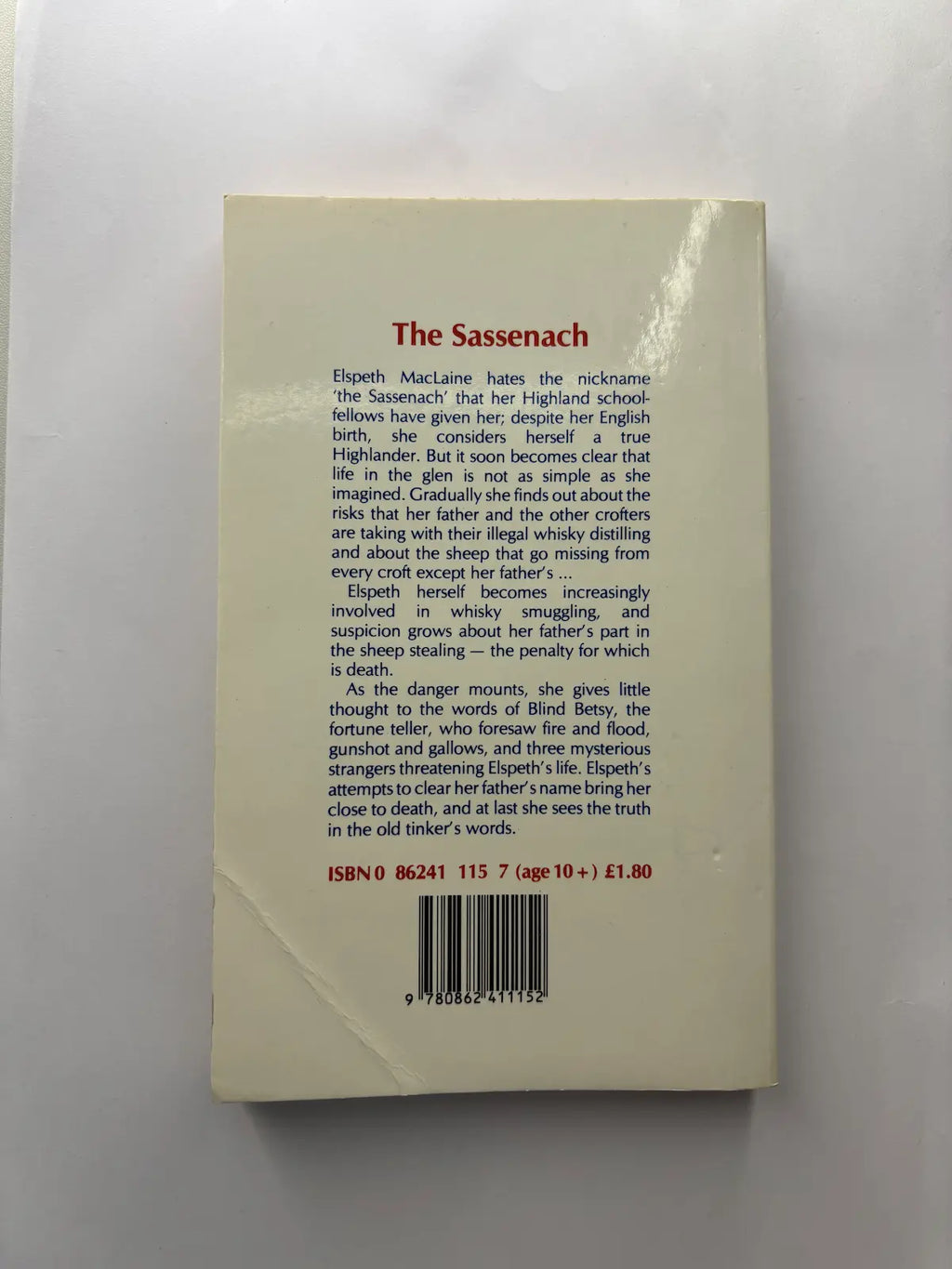 The Sassenach by Helen B. McKenzie children book back cover description UK