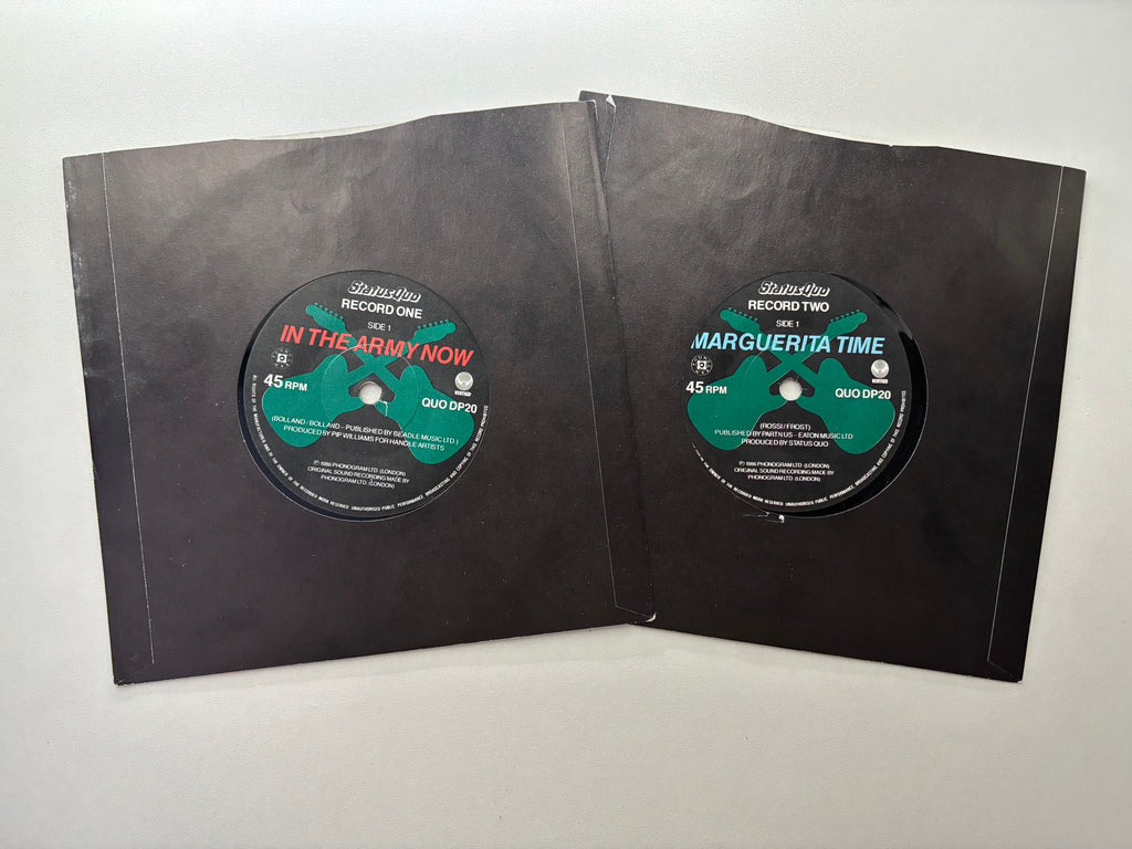 Status Quo In the Army Now vinyl record label Vertigo 1986 UK
