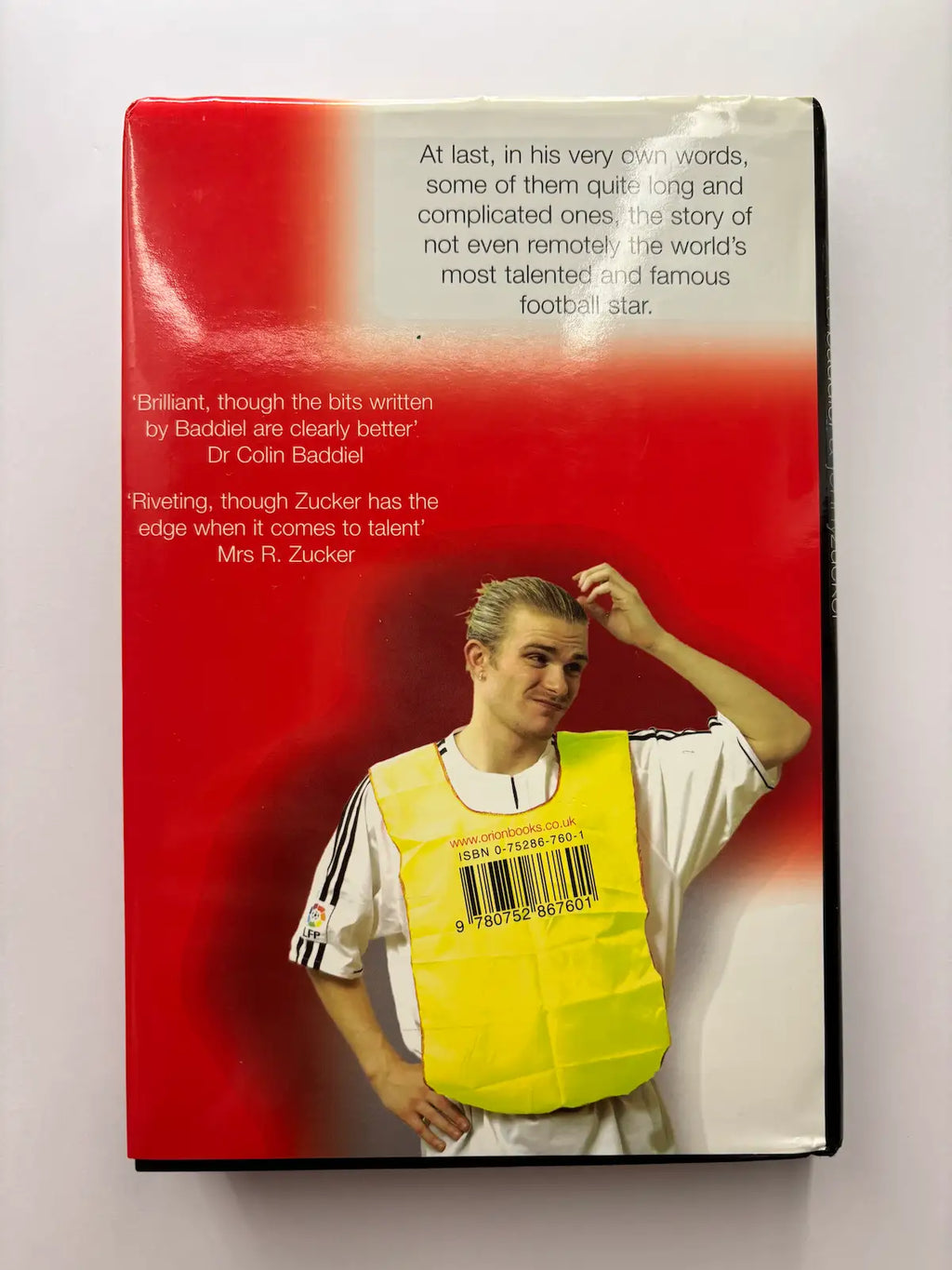 David Feckham- My Backside by Ivory Baddiel & Johnny Zucker comedy parody book back cover description UK 
