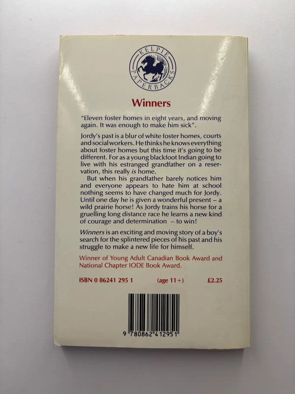 Winners by Mary-Ellen L. Collura vintage YA book back cover description UK 