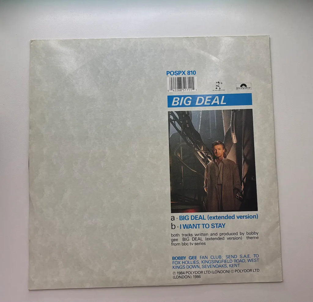 Bobby Gee Big Deal vinyl single LP back cover track listing 1984 UK